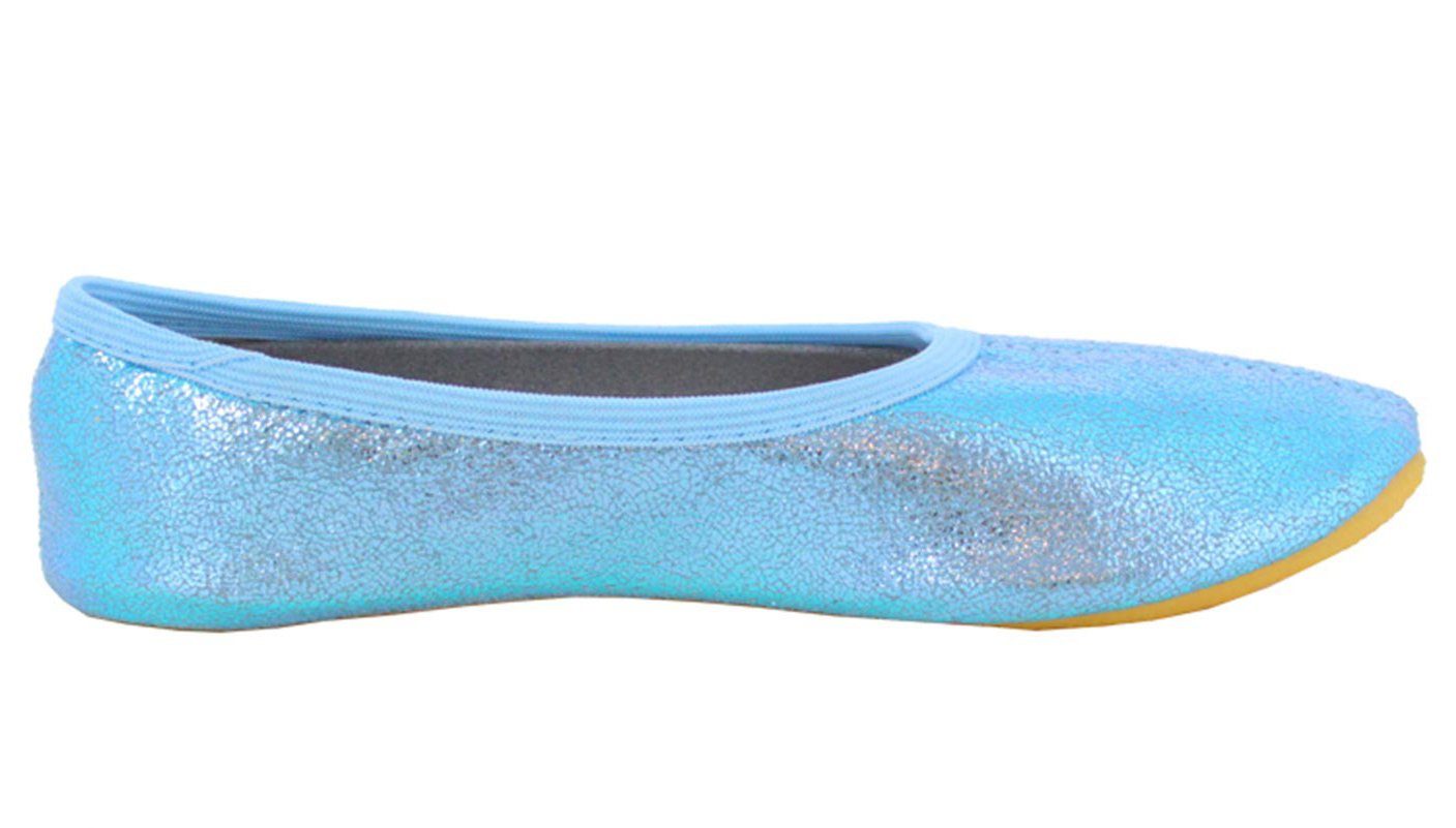 Beck Schläppchen Basic Glitzer Gymnastikschuh (bis Gr. 42 erhältlich, für Sport und Zuhause) mit rutschfester Gummi-Laufsohle