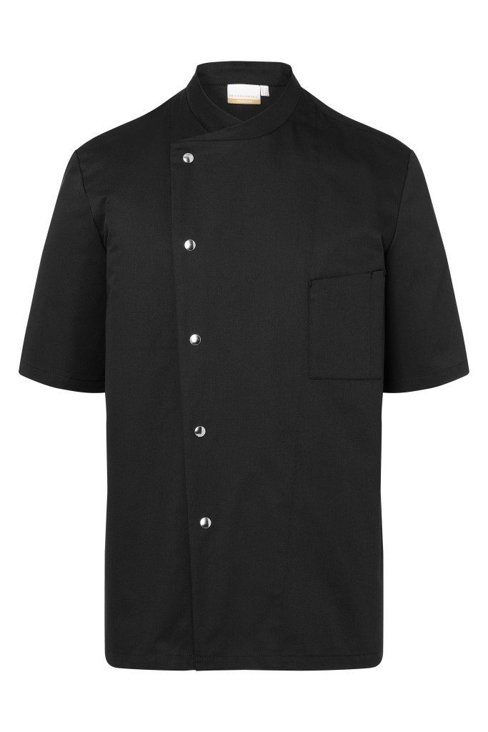 Kochjacke KARLOWSKY Herren Kochjacke GUSTAV Kurzarm Druckknöpfe Schwarz