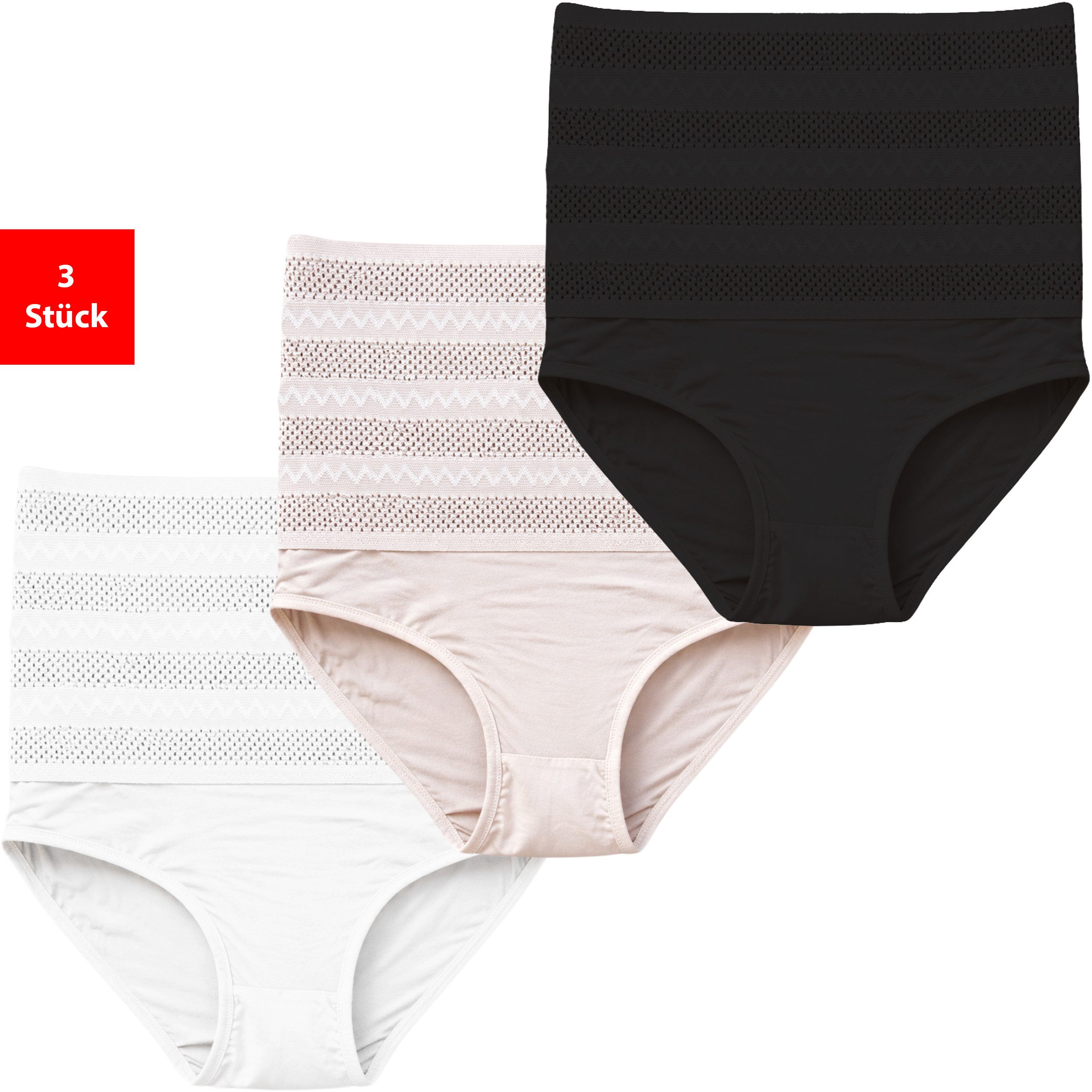 Fashionschmiede Shapingslip Shapewear Damen Unterwäsche Bauchweg 3er-6er Pack Shape Slips (Set, 3-St., 3er-Pack) Modellierung von Bauch und Taille, extra hoch