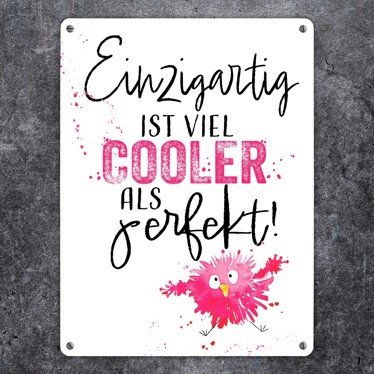 speecheese Metallschild Spatz Metallschild XXL in 28x38 cm mit Spruch Einzi günstig online kaufen