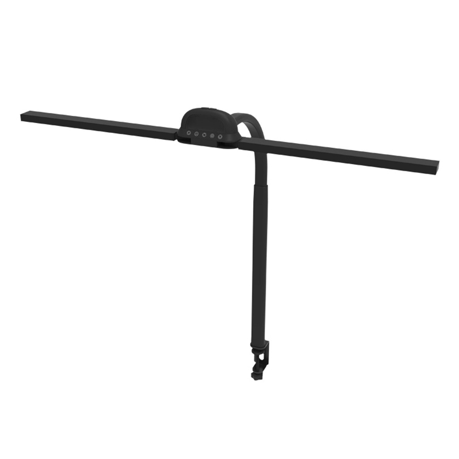 Refttenw Schreibtischlampe LED Tischleuchte Klemmbar Doppelköpfe Monitor Licht, 12W, 5 Farben und Helligkeit, für Schreibtisch Büro Bildschirm