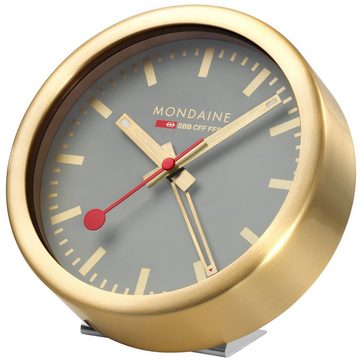 MONDAINE Wanduhr und Wecker Goldfarben/Grau 12,5 cm