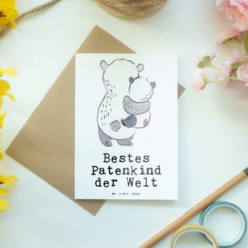 Mr. & Mrs. Panda Grußkarte Panda Bestes Patenkind der Welt - Weiß - Geschenk, Geburtstagsgeschen, Hochglänzende Veredelung