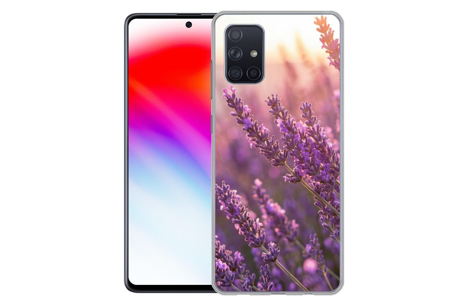 MuchoWow Handyhülle für Samsung Galaxy A51 Lavendel - Lila - Sonnenlicht, Smartphone-Bumper, Print, Handy Schutzhülle Dünn