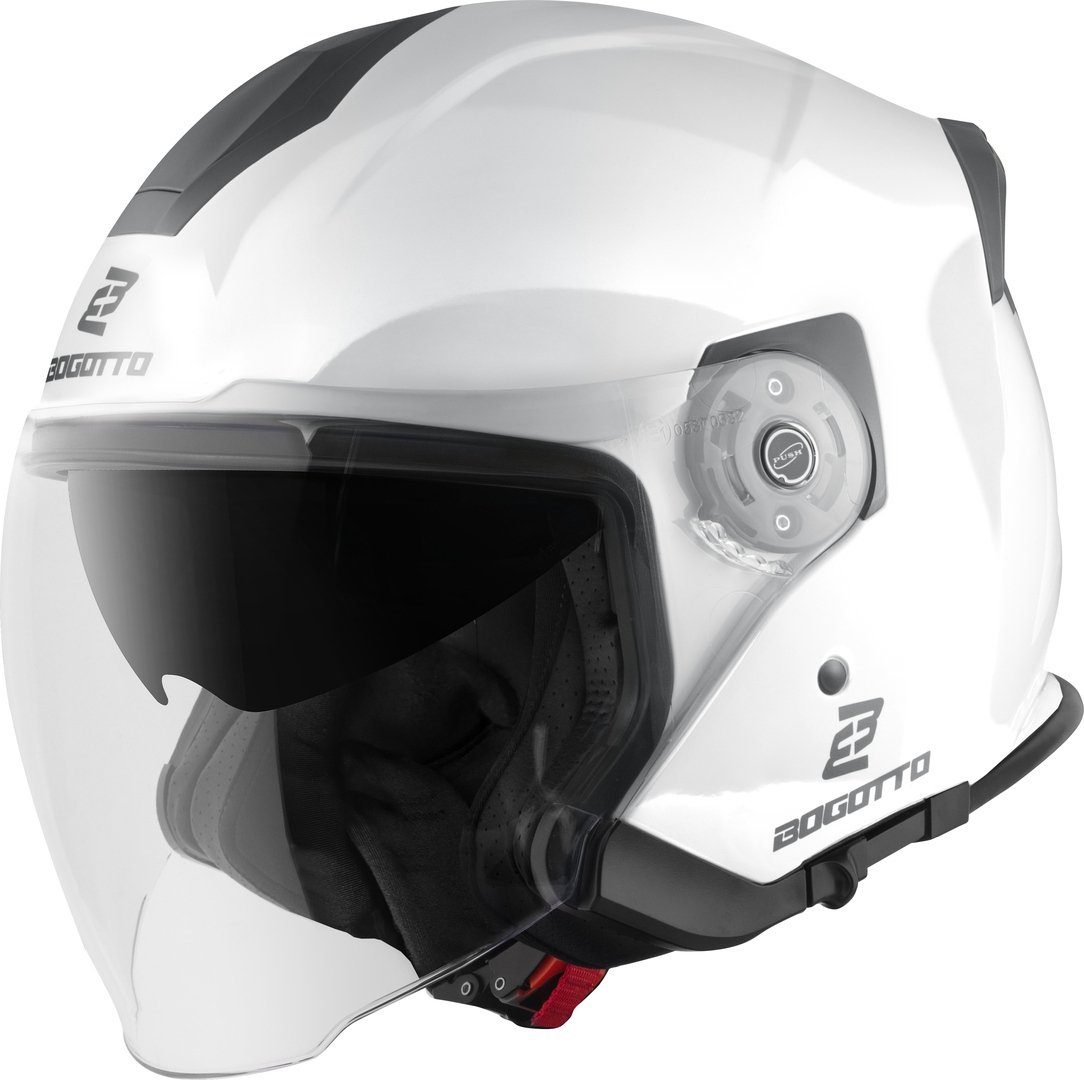 Bogotto Motorradhelm H586 Jethelm, integriertes Sonnenvisier