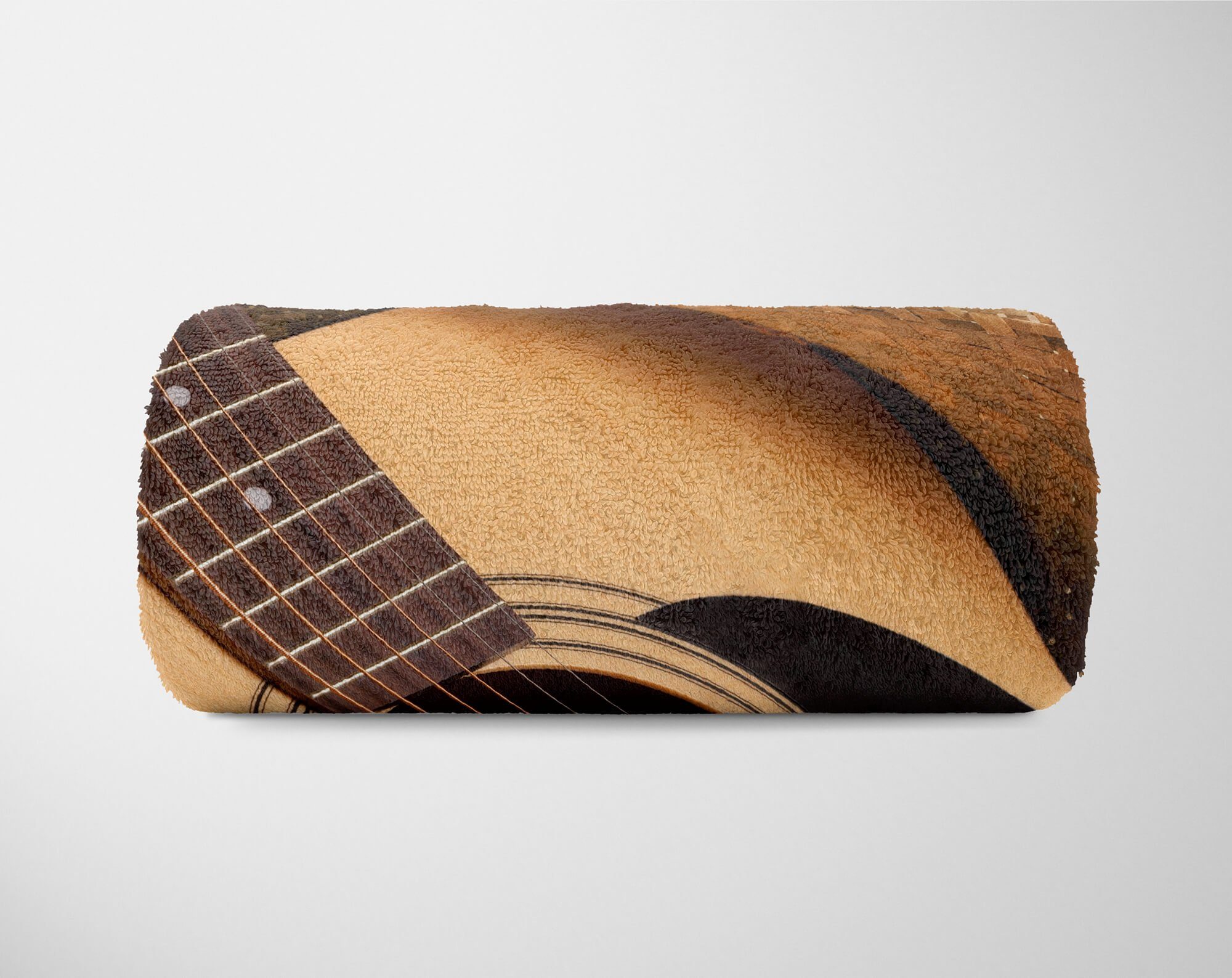 Sinus Art Handtücher Handtuch Kuscheldecke mit Baumwolle-Polyester-Mix Sonnenhut Strandhandtuch Gitarre, Fotomotiv Handtuch (1-St), Saunatuch