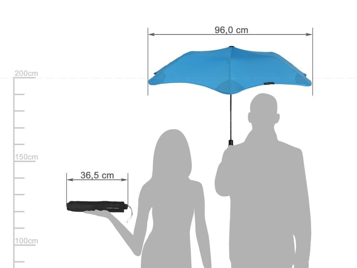 Blunt Taschenregenschirm Metro, Regenschirm, 96cm für und Auto Durchmesser blau unterwegs, Taschenschirm