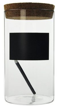 Sendez Vorratsdose 3 Vorratsdosen mit Deckel und Aufkleber Glasbehälter Vorratsgläser, Glas, (3-tlg)