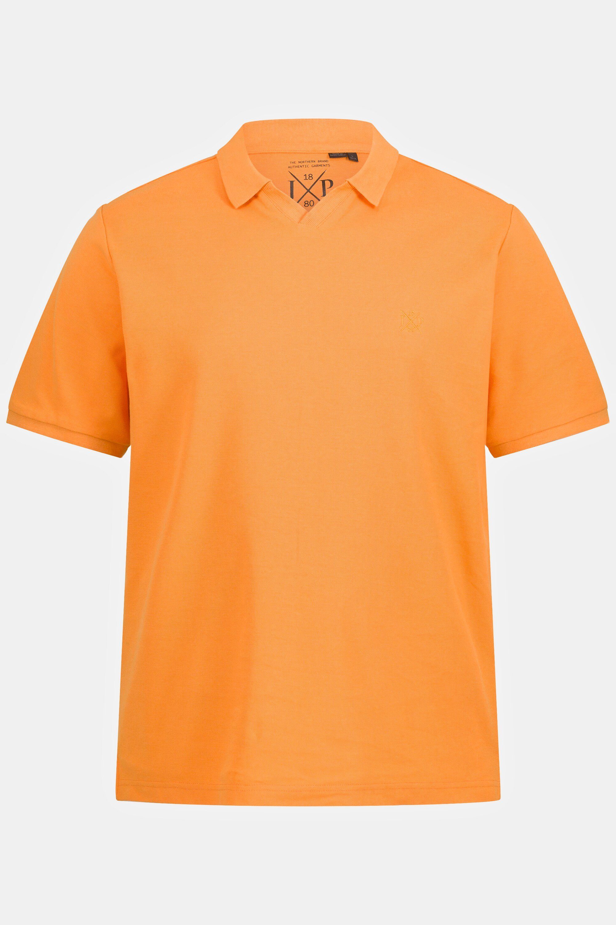 JP1880 Poloshirt Knöpfe orange Halbarm Piqué Polokragen ohne Poloshirt