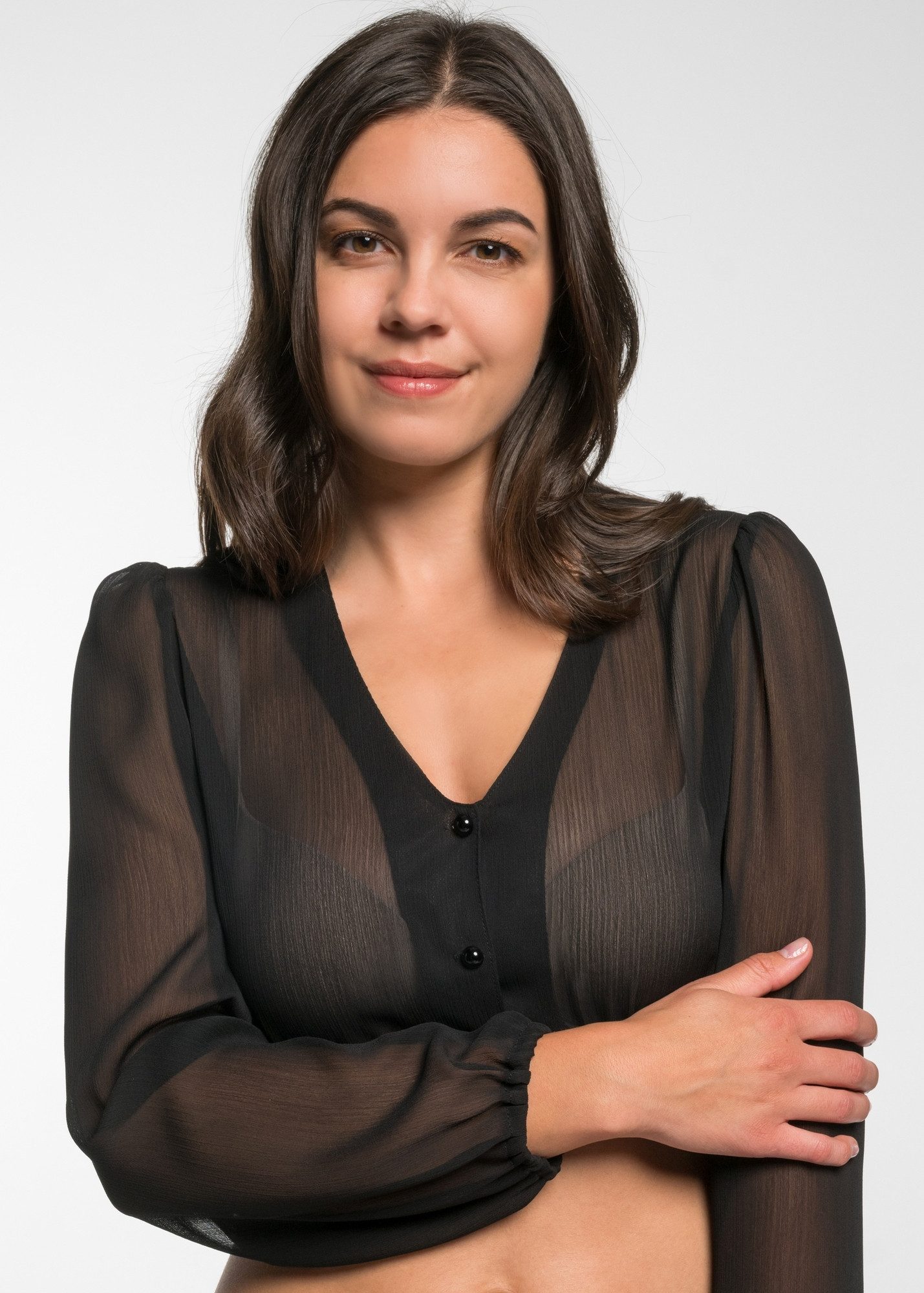 Spieth & Wensky Dirndlbluse Efeu Dirndbluse Dirndlbluse Efeu aus Chiffon V- günstig online kaufen