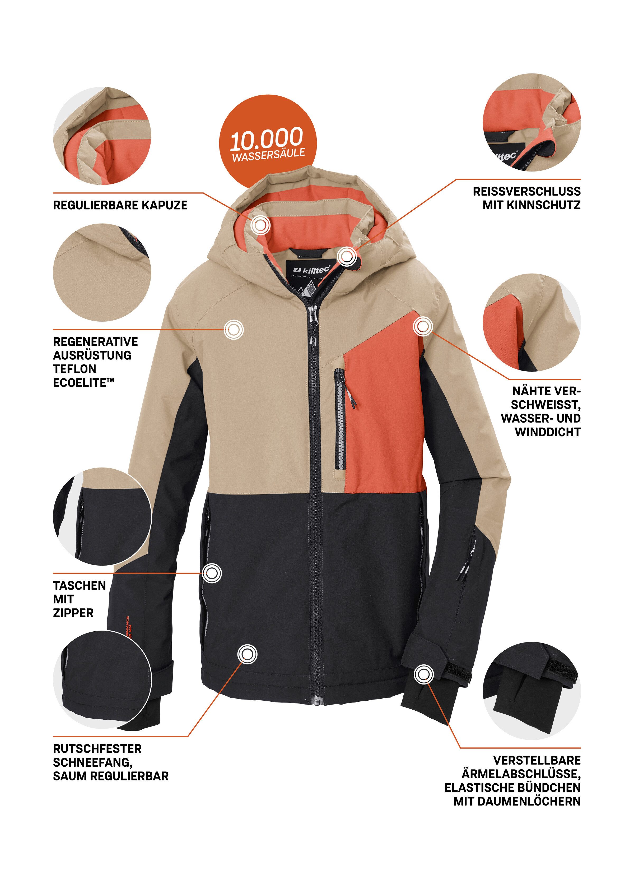 Killtec Skijacke KSW 206 BYS SKI JCKT Wind- und wasserdichte Kinderjacke, atmungsaktiv, verstellbar – Bild 5 von 5