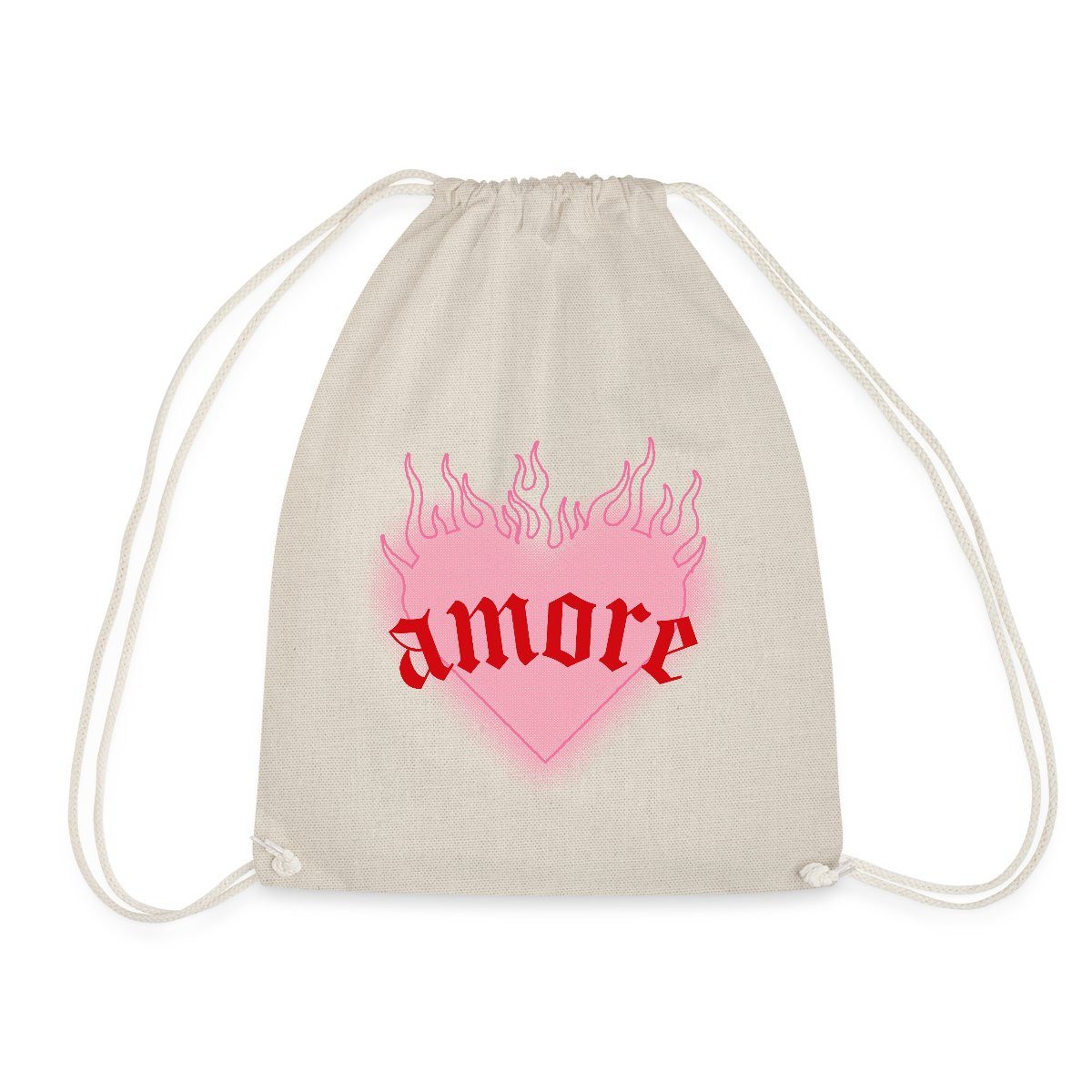 Spreadshirt Turnbeutel Amore Festival Y2K Herz Mit Flammen Turnbeutel (1-tlg)