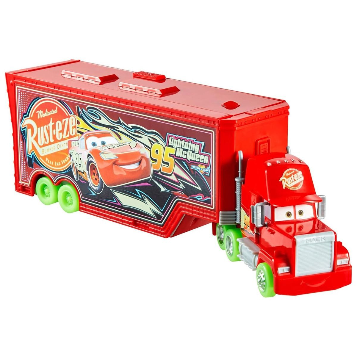 Mattel® Spielzeug-LKW MattelHPX76-DisneyPixarCars-2-in-1Set,Spielzeugtruck&TuningStation,Glo