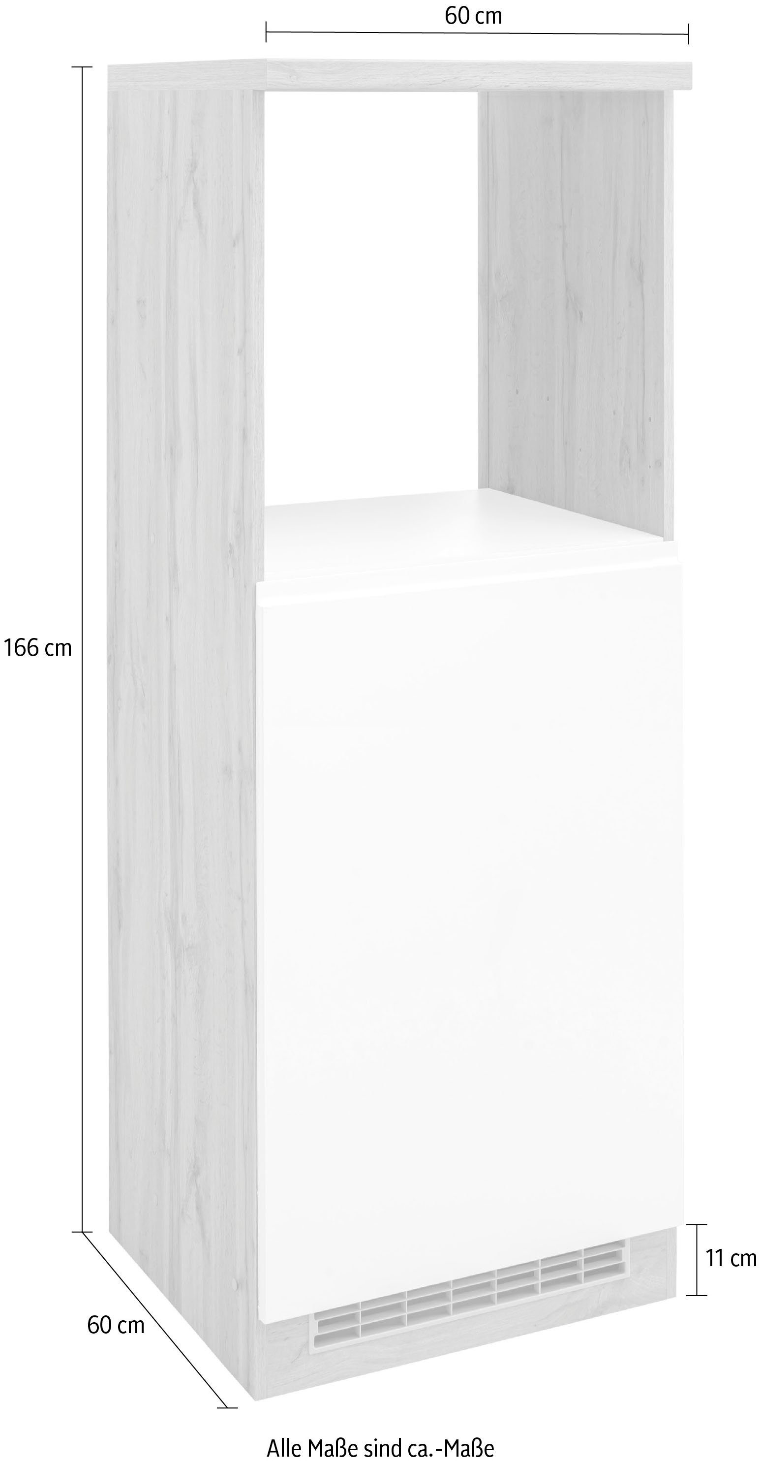 HELD MÖBEL Umbauschrank Bruneck Backofen-/Kühlschrankumbau | breit, >>Bruneck<< MDF-Fronten 60 cm grau grafit Matt