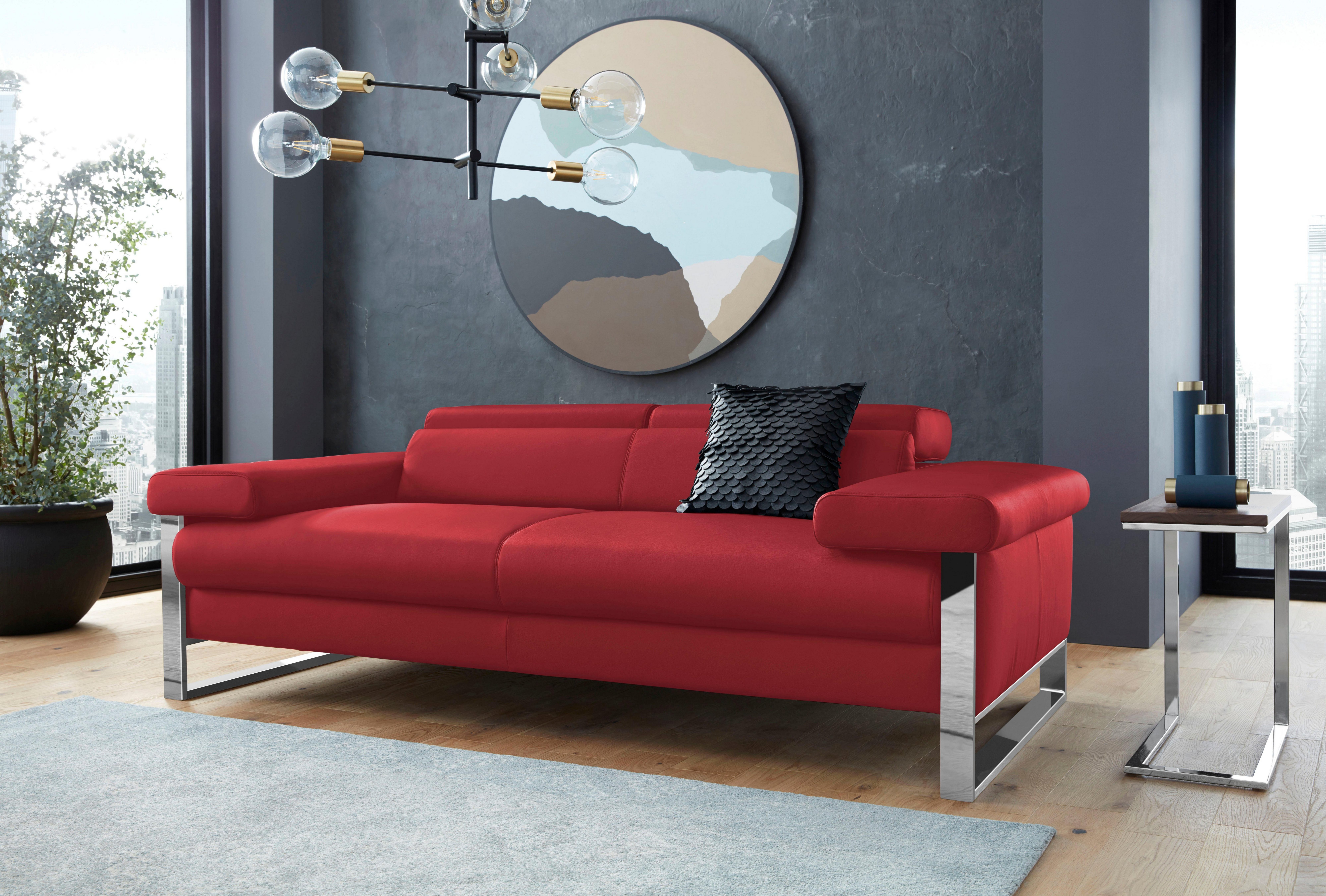 W.SCHILLIG 2-Sitzer finn, German Design Award 2016, Fußgestell Chrom glänzend, Breite 210 cm