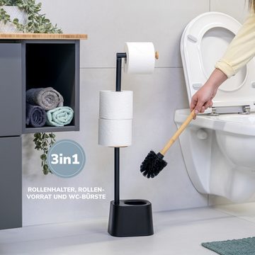 bremermann Toilettenpapierhalter Brosse WC et pot en acier inoxydable mat et verre
