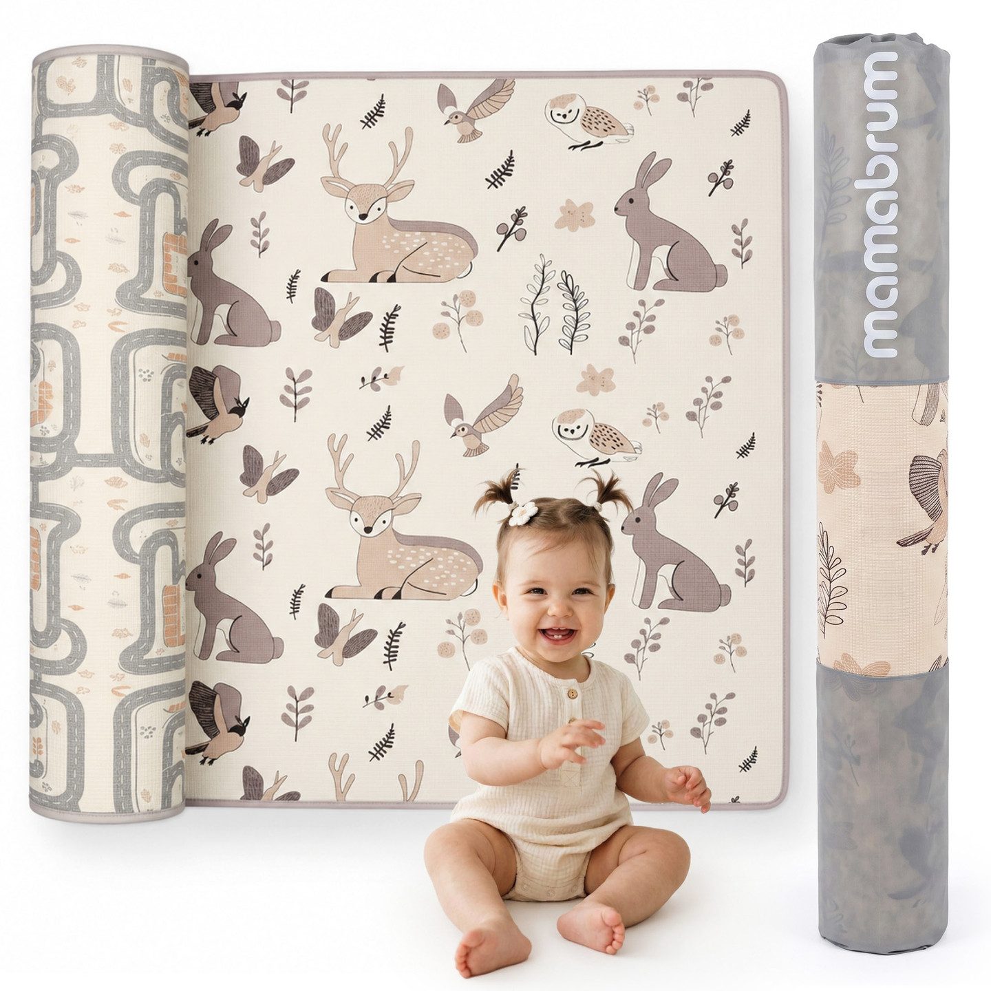 Mamabrum Spielmatte Mamabrum Spielmatte 180x150 cm XPE 1,5 cm Wald & Straßen