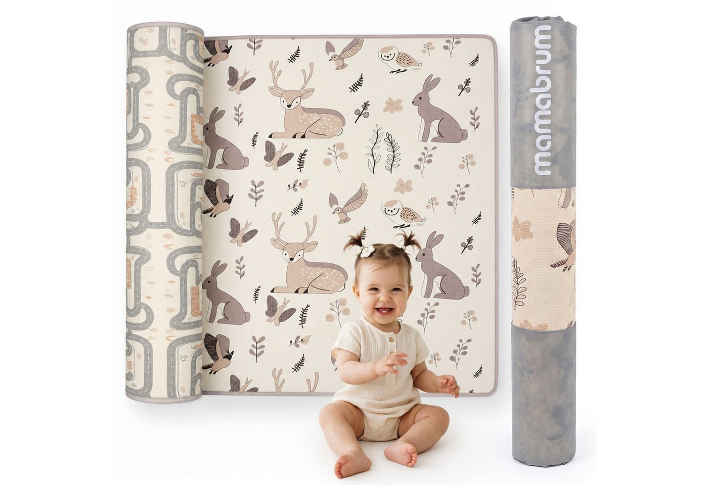 Mamabrum Spielmatte Mamabrum Spielmatte 180x150 cm XPE 1,5 cm Wald & Straßen