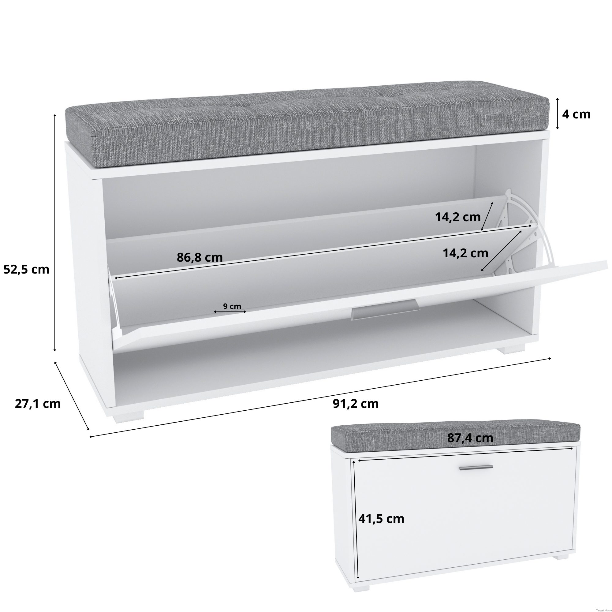 TARGET HOME Schuhbank Schuhschrank mit Sitz, günstig online kaufen