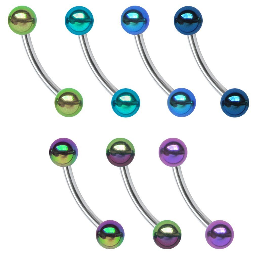 Adelia´s Augenbrauenpiercing Piercing - Augenbrauenpiercing Titan Banane Kugel, Banane mit Kugel, 1,2 mm Länge, 1,2 mm Stärke, Titan
