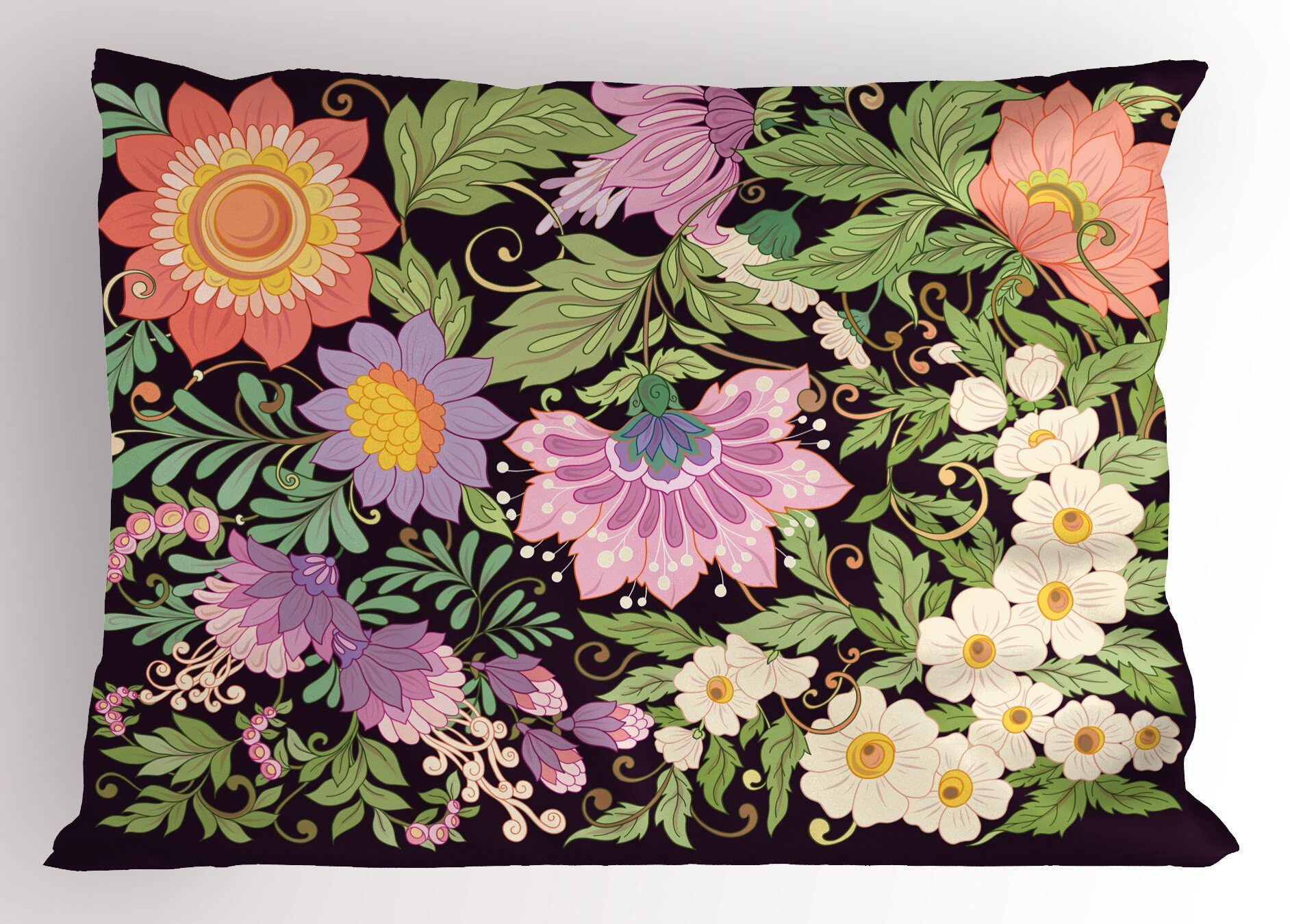 Blühende Kissenbezüge Jahrgang Dekorativer Size Kopfkissenbezug, Gedruckter Standard (1 Blumen Abakuhaus Stück),