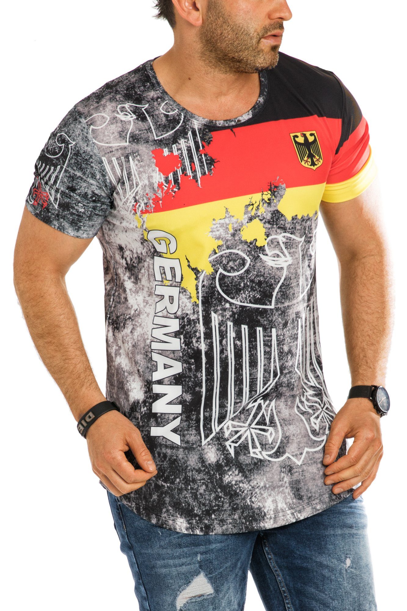 EM Türkei T-Shirt Herren Niederlande Tee T-Shirt WM Deutschland Trikot Frankreich Shirt Italien Rundhals-Ausschnitt Oversize RMK Fan