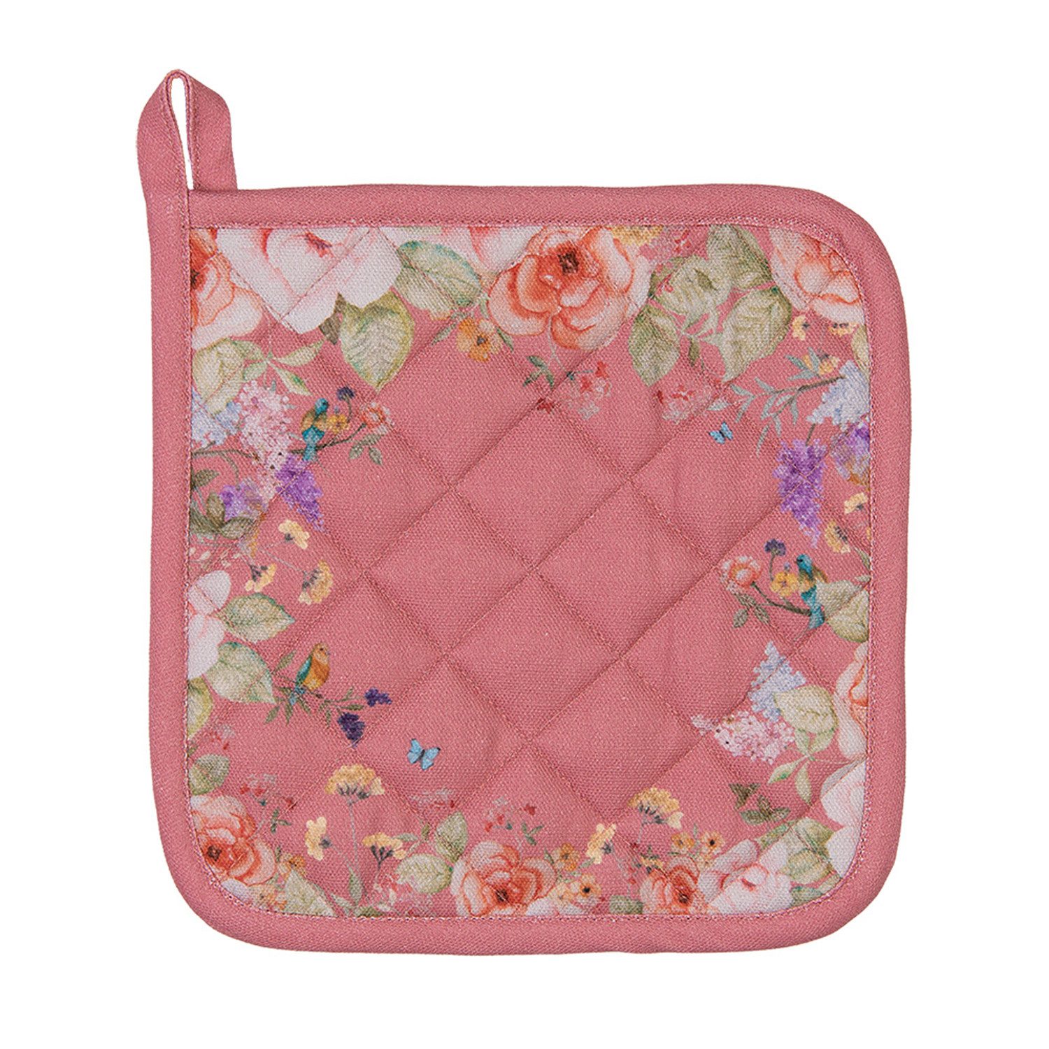 Clayre & Eef Topflappen Floral Fiesta, (2-tlg., 2-teilig), hitzebeständig wattiert Pfannen Untersetzer ca.20x20cm