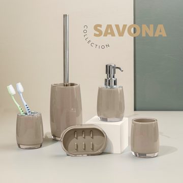 bremermann WC-Reinigungsbürste Bad-Serie SAVONA - WC-Garnitur mit langem Griff, cappuccino-braun