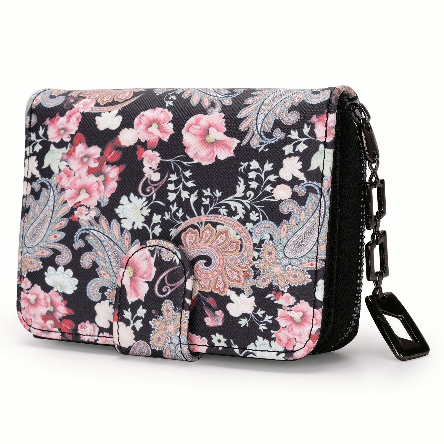 TAN.TOMI Brieftasche Geldbeutel mit Blumen- und Blütenmuster im Mandala Stil, Praktische Aufteilung mit viel Platz Floral Dream