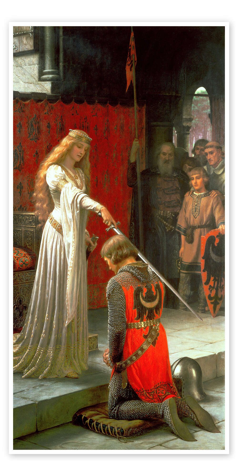 Posterlounge Wandbild Der Ritterschlag, Edmund Blair Leighton, erhältlich als Poster, Leinwandbild, Wandsticker oder Acrylglasbild