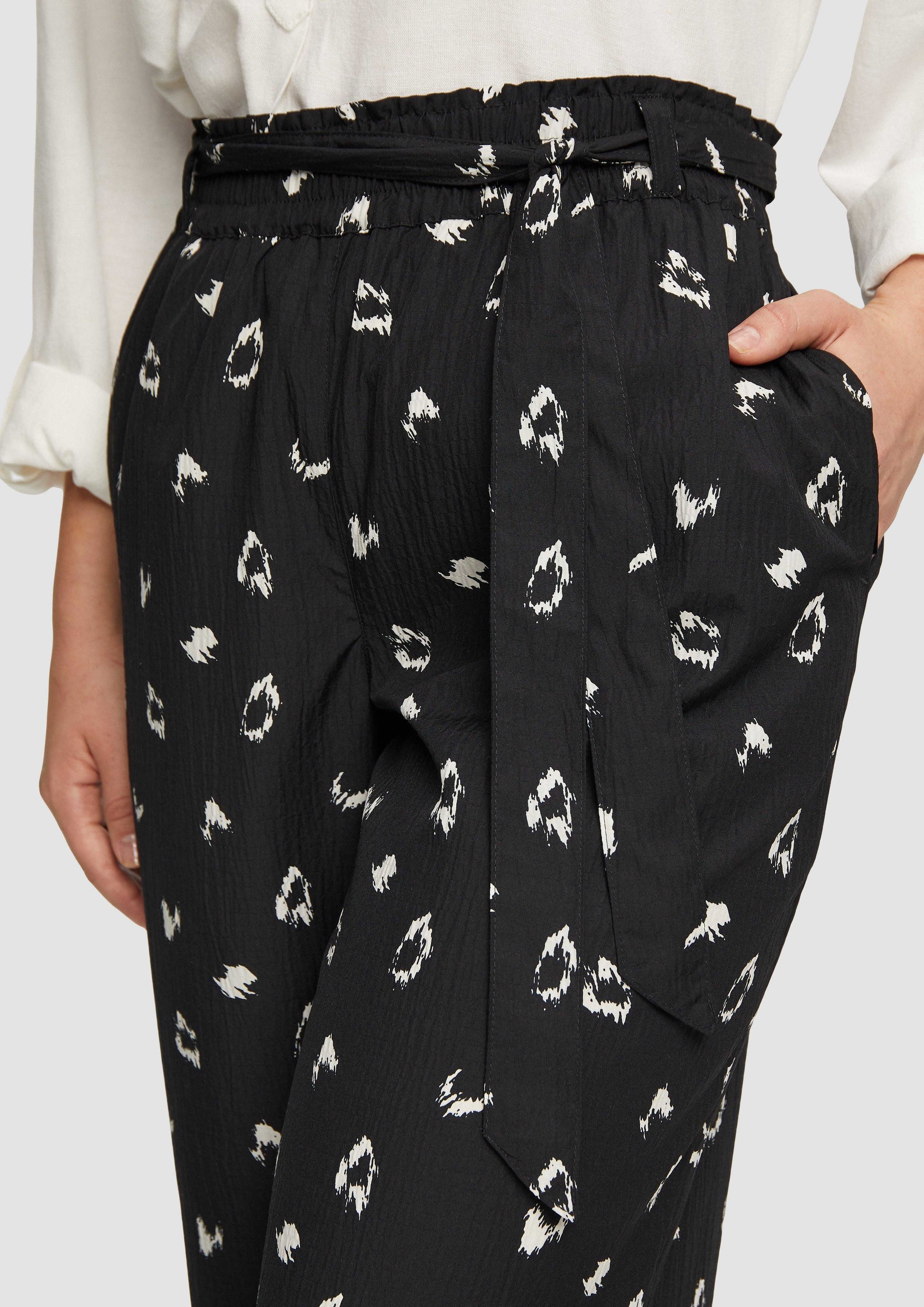 QS Stoffhose Kurze Schlupfhose mit Bindeband günstig online kaufen