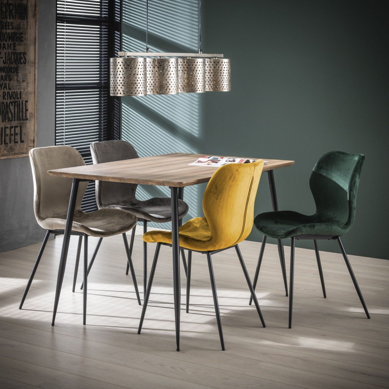 Vintagehaus Esszimmerstuhl Retro Esszimmerstuhl Velvet Samt günstig online kaufen
