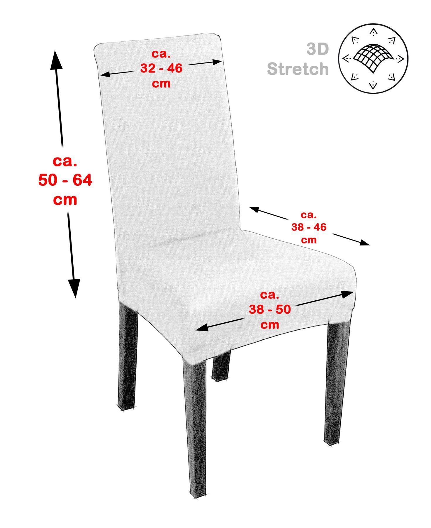 Beautex Stuhlhusse Maya Samt Mirofaser Stuhlhusse, elastische Stretch Husse Bi-Elastic