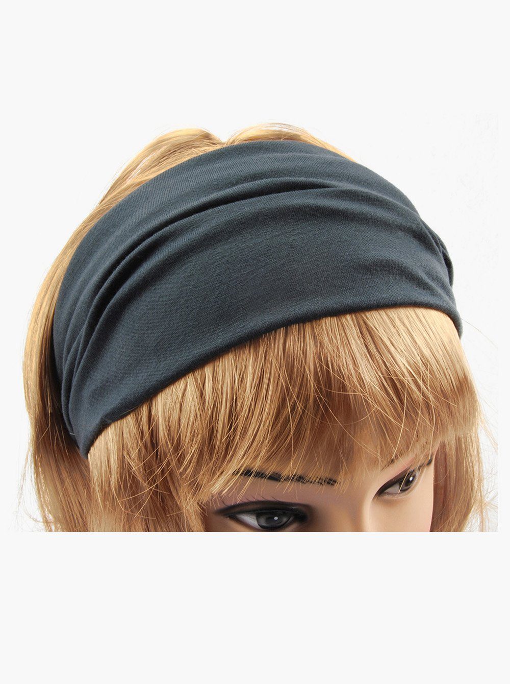 axy Haarband Damen Haarband Kopfband, Dunkelgrau Sport und Stirnband für Hairband Yoga