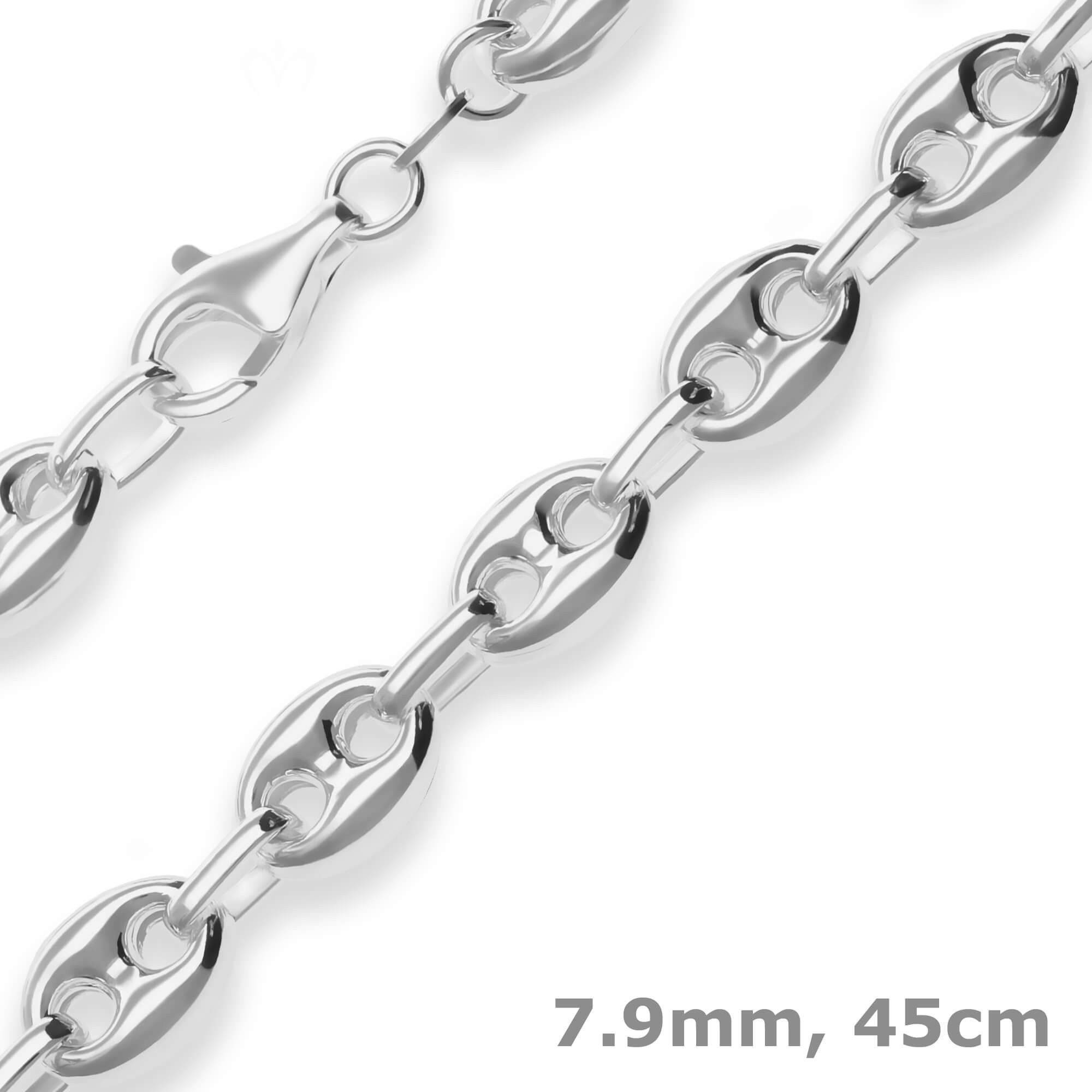 Silberkette 7,9mm Schiffsankerkette aus 925 Silber 45cm