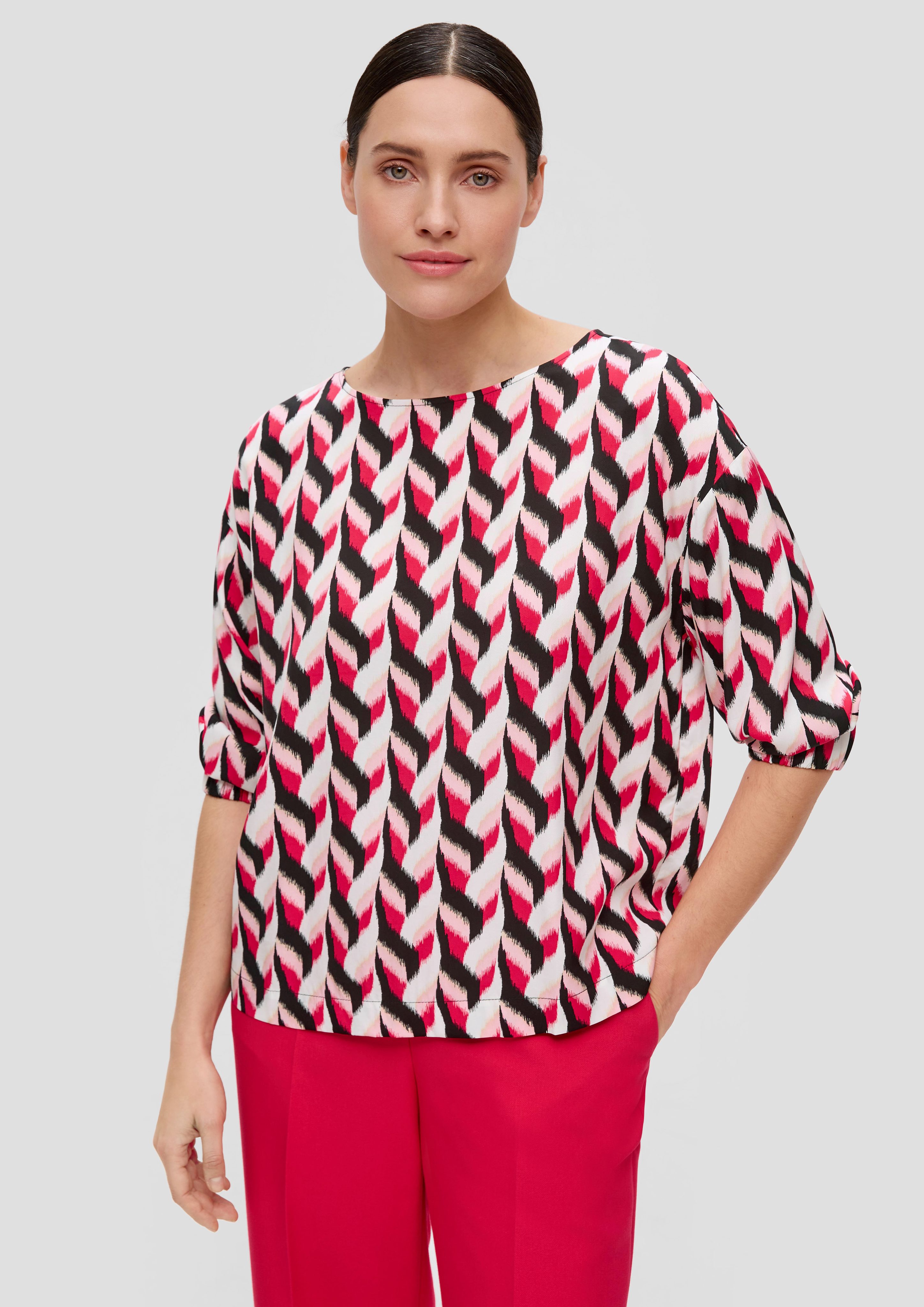 Langarmbluse Weite Bluse aus Twill