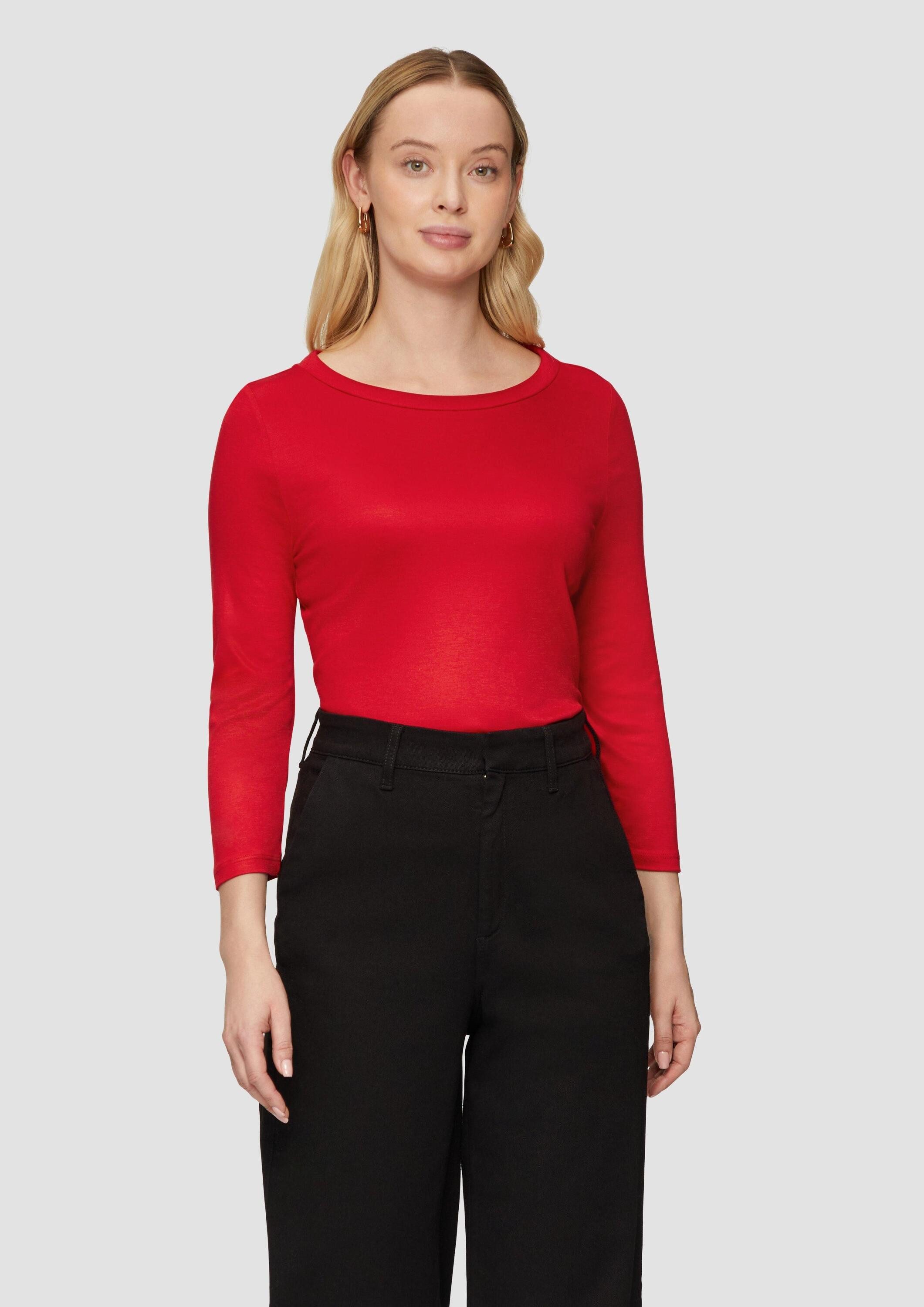 s.Oliver 3/4-Arm-Shirt T-Shirt Jersey-Shirt mit Rundhalsausschnitt