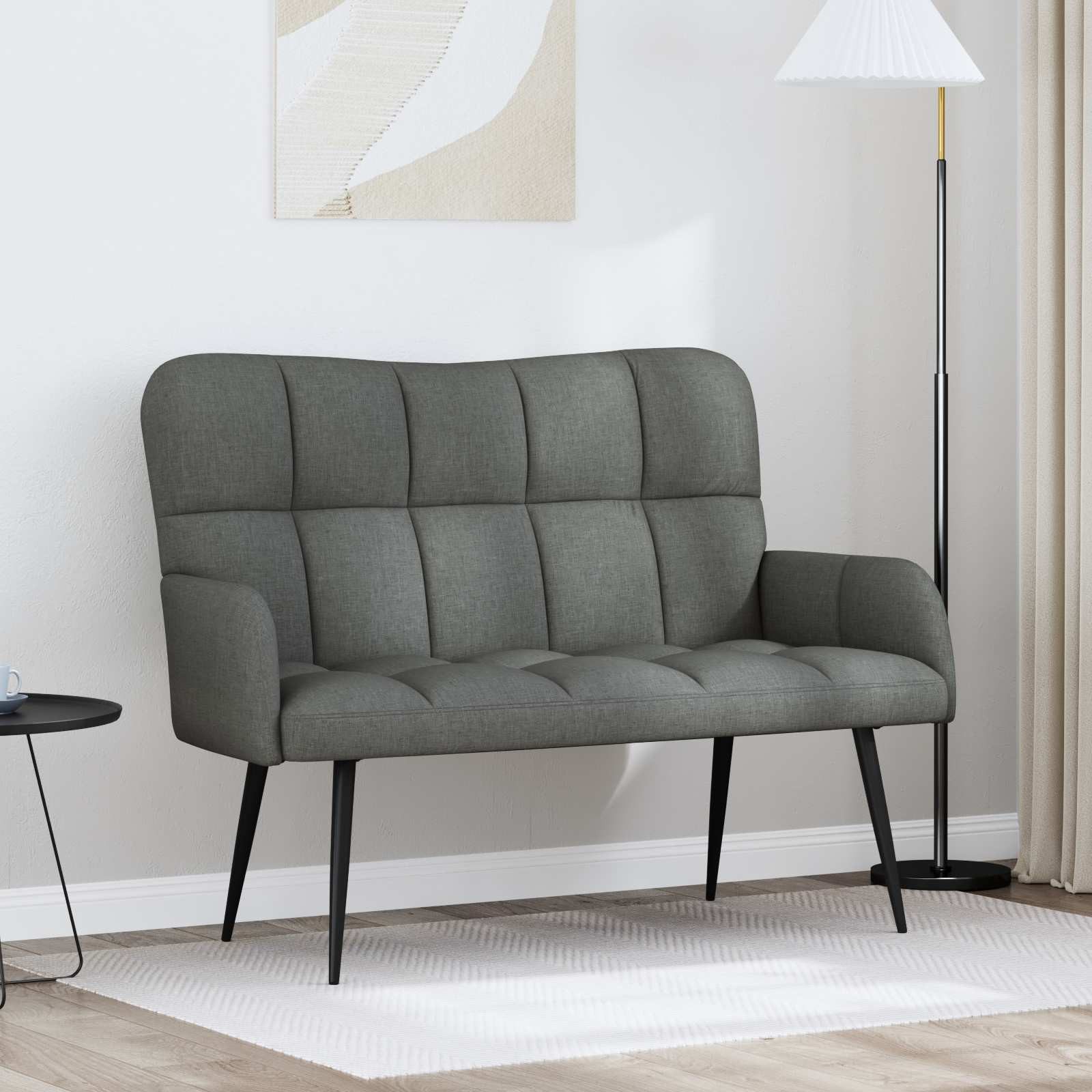 vidaXL Sofa 2-Sitzer Sofa Dunkelgrau 115 x 61 x 87 cm Stoff, 1 Teile – Bild 2 von 5