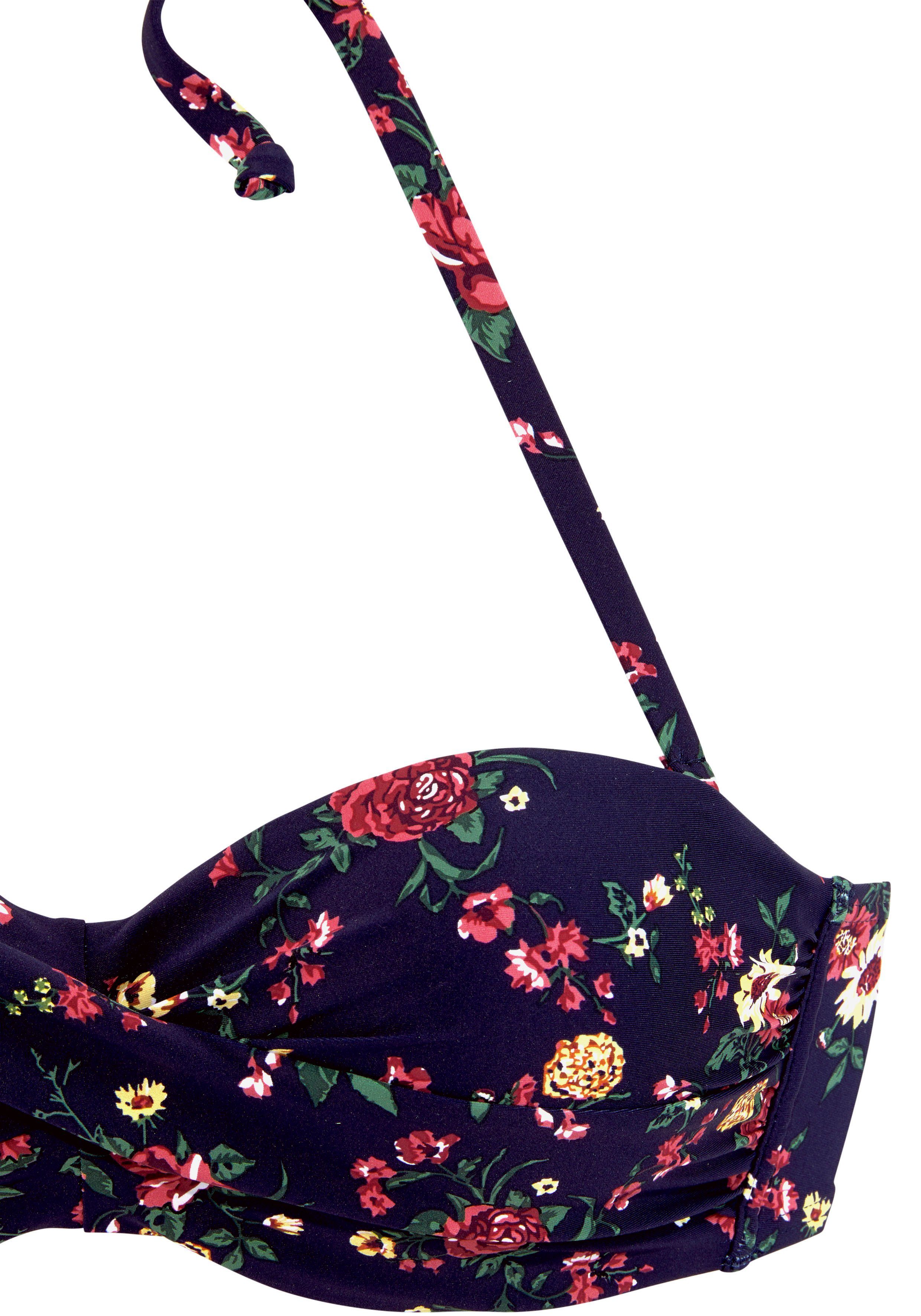 LASCANA Bügel-Bandeau-Bikini Blumendesign mit romantischem