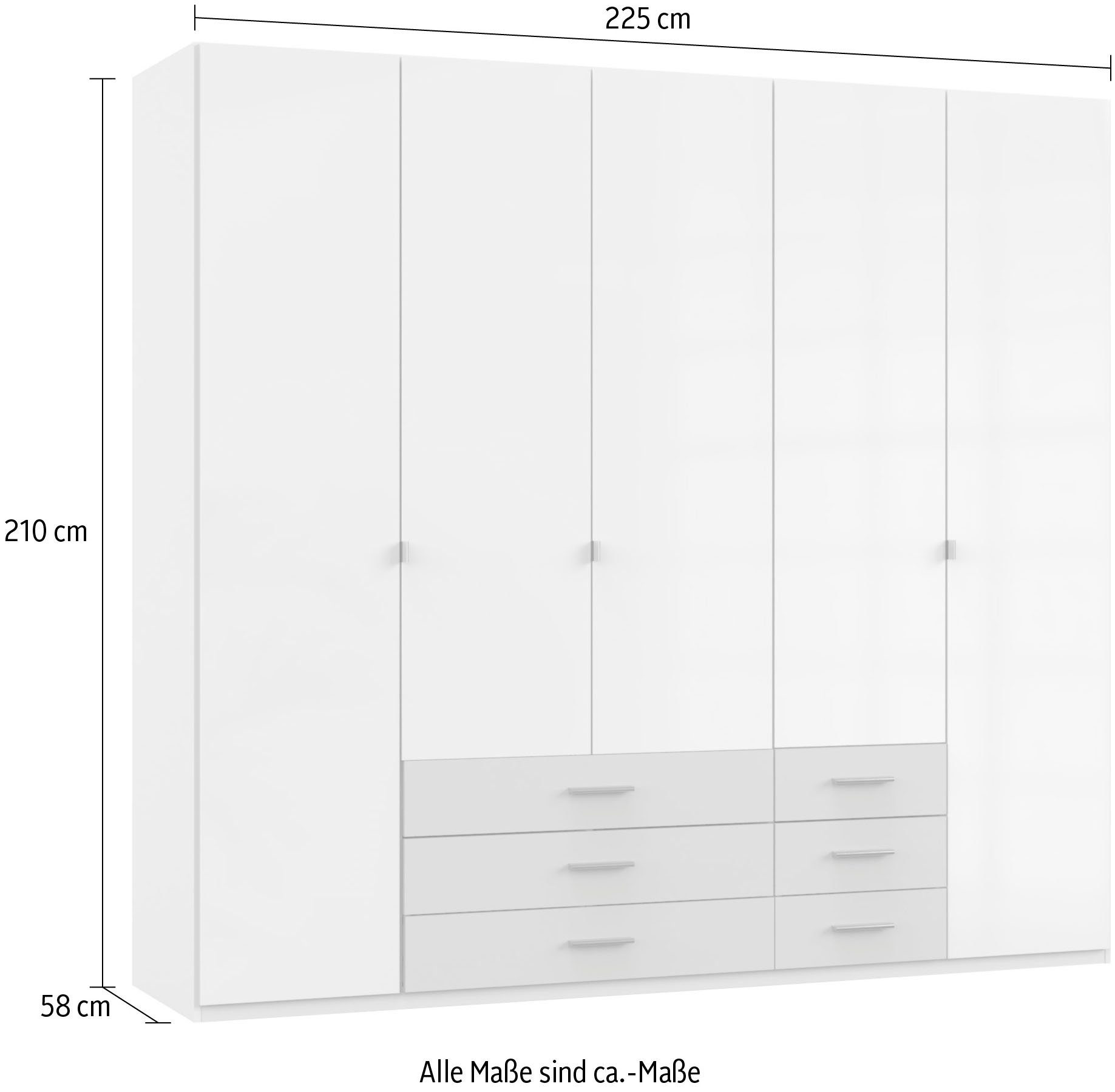 Lacktüren Drehtürenschrank Wimex mit Sumatra