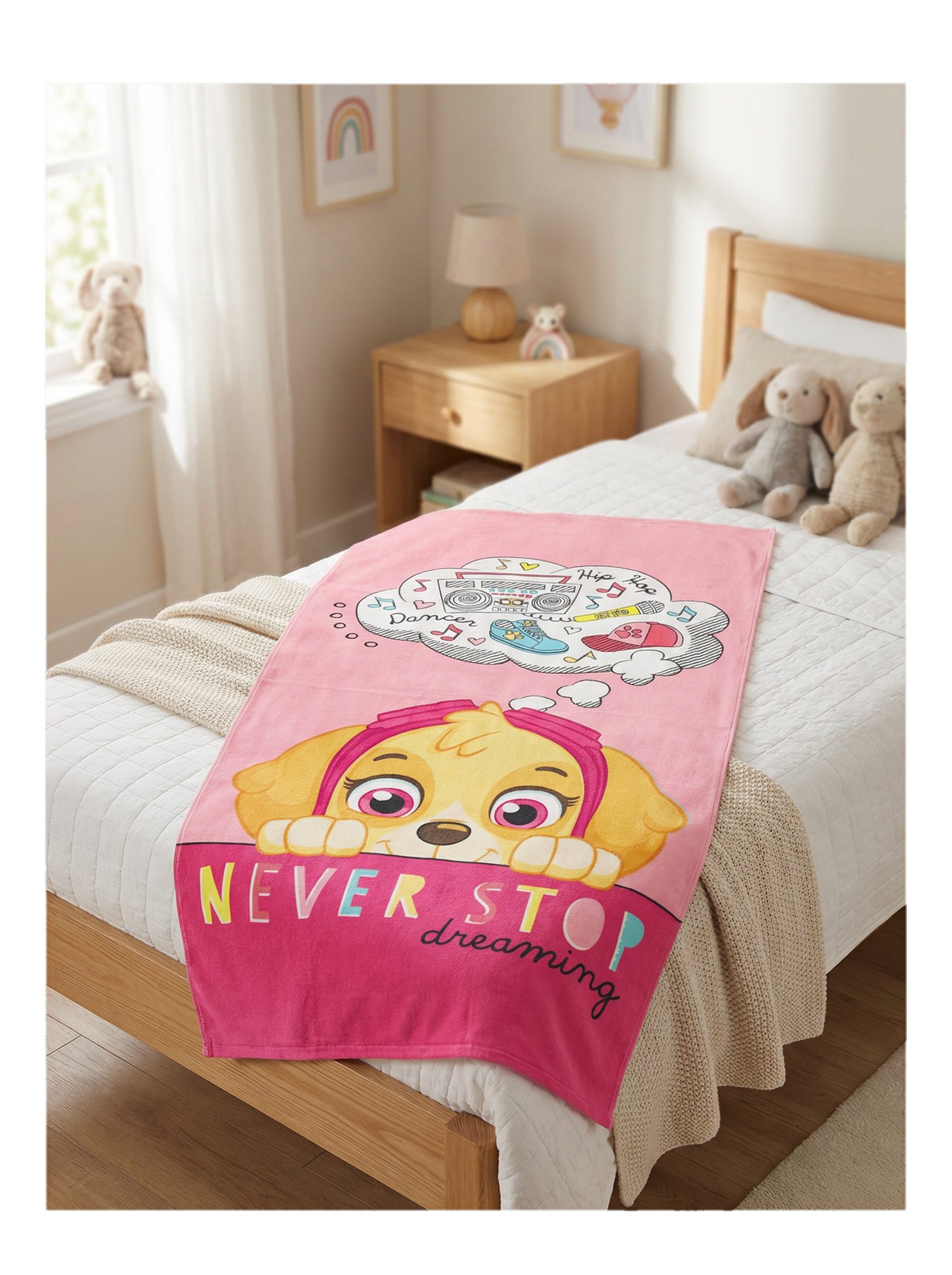 PAW PATROL Strandtuch Paw Patrol Skye Mädchen Mikrofaser Strandtuch Badetuch 70x140 cm