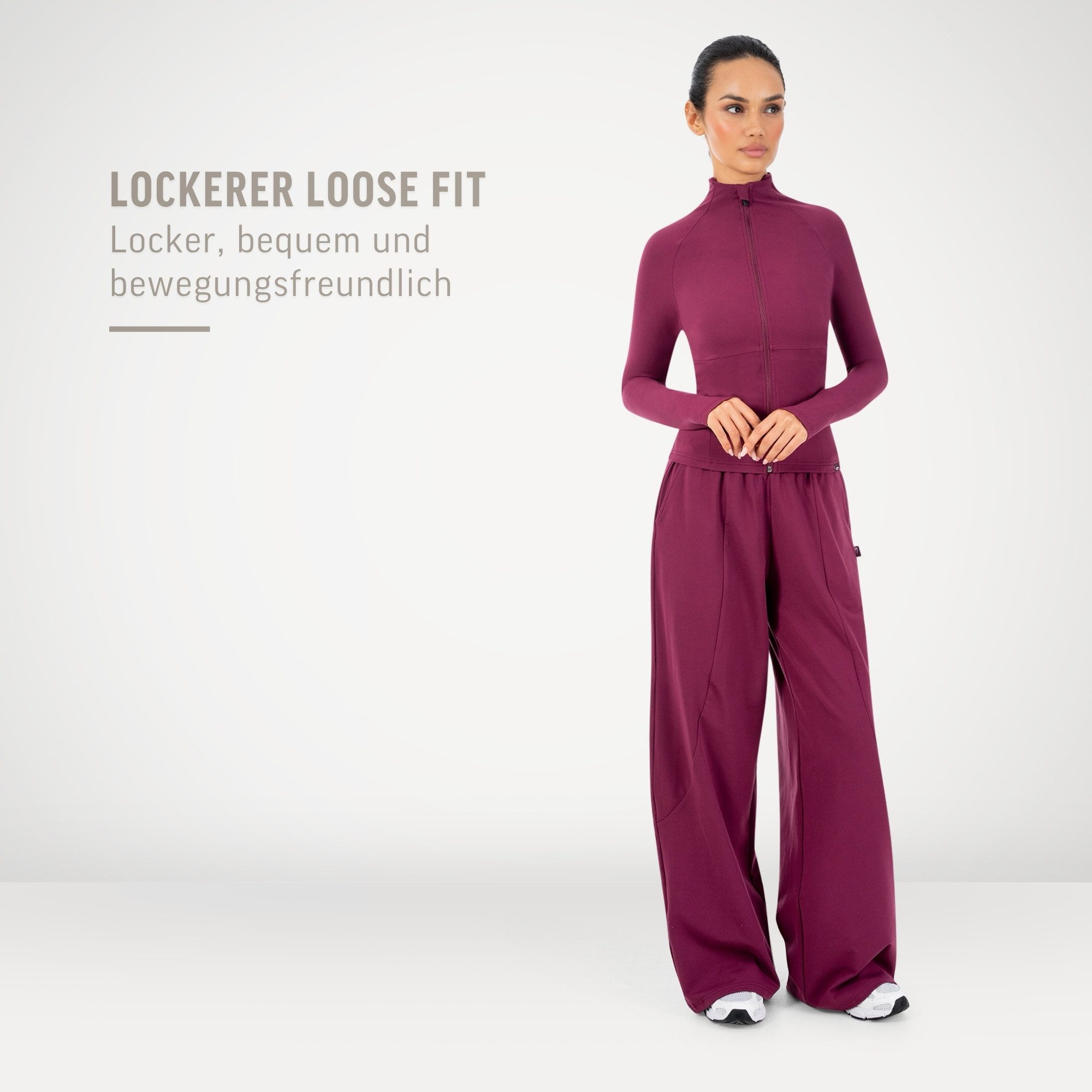 Smilodox Jogginghose Nexa, Wide-Leg Damen, Trainingshose mit High-Waist & Loose Fit, Gym Weites Bein, Weiches Material, Lockerer Sitz, Homewear, Streetwear