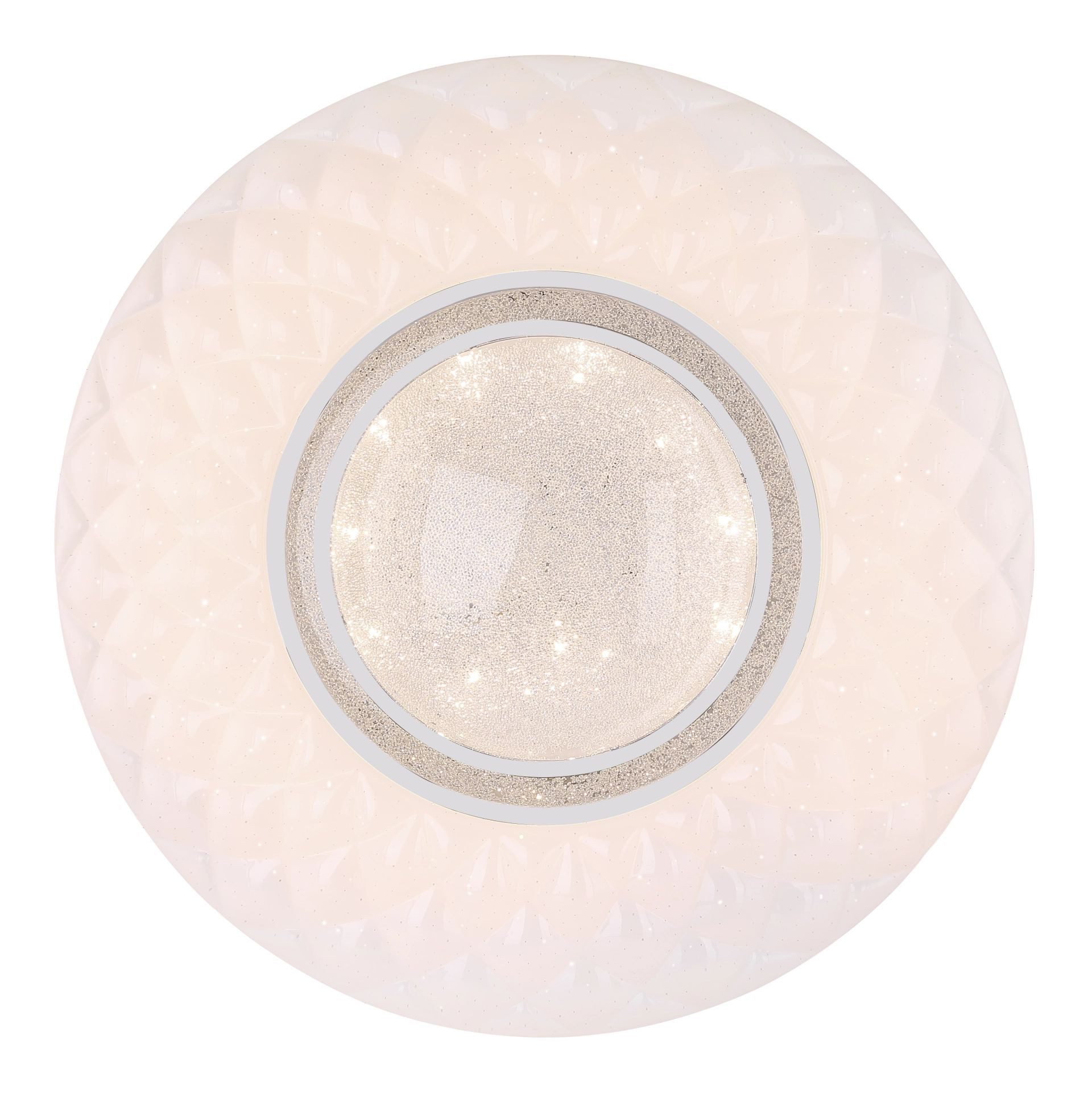 GLOBO LIGHTING LED Deckenleuchte MAGNIFIQUE, Dimmfunktion, Fernbedienung, Infrarot inkl., Memoryfunktion, Nachtlichtfunktion, Smart Home, mehrere Helligkeitsstufen, LED fest integriert, warmweiß - kaltweiß, Deckenlampe, Kristalle, Glaskristalle, Wohnzimmer