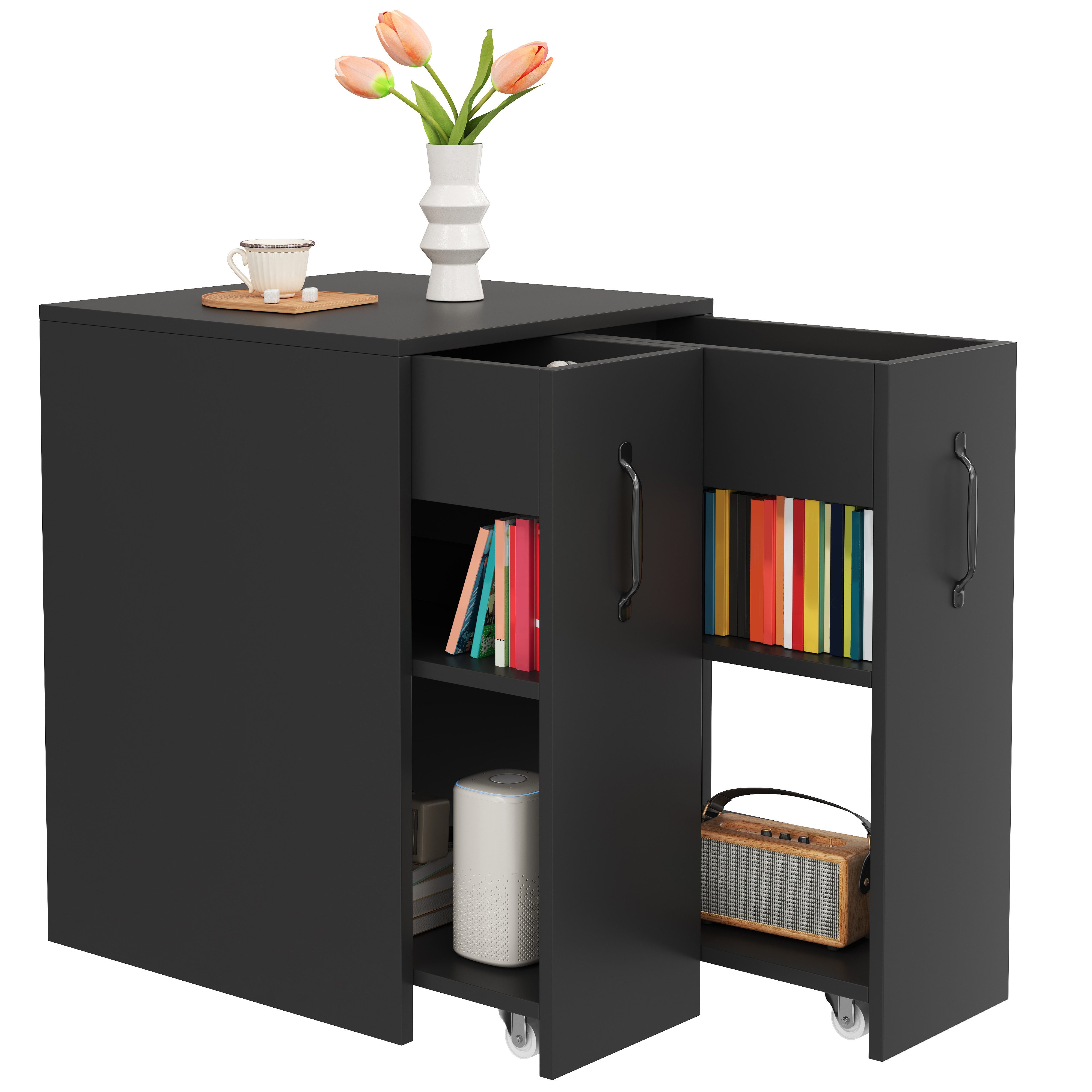 REDOM Aktenschrank mit 360° Rollen (Einzelschrank, Nachttisch, 1-St., mit F günstig online kaufen