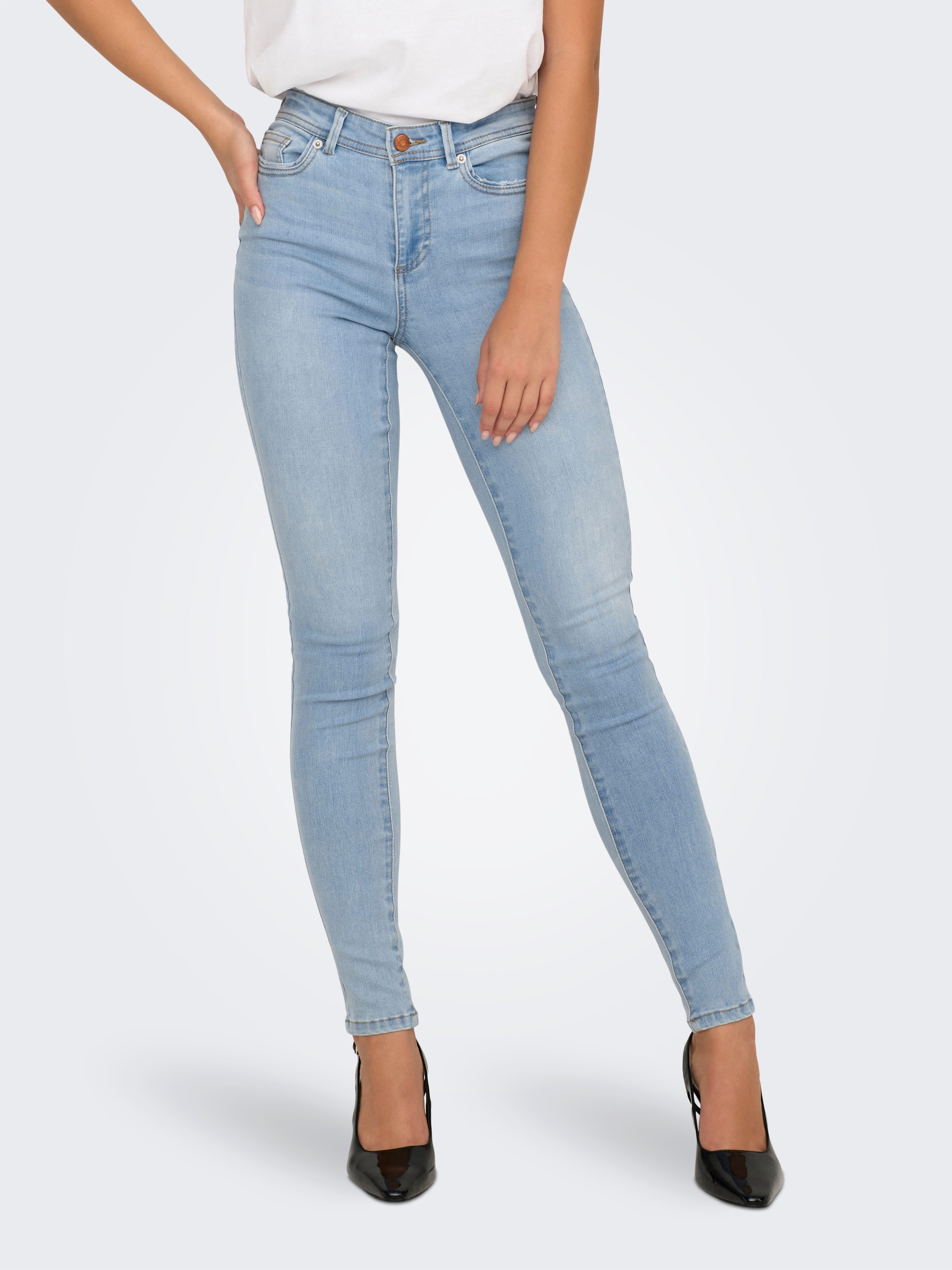 ONLY Skinny-fit-Jeans ONLWAUW MID WAIST SK LANK DNM GUA Materialmix, skinny fit