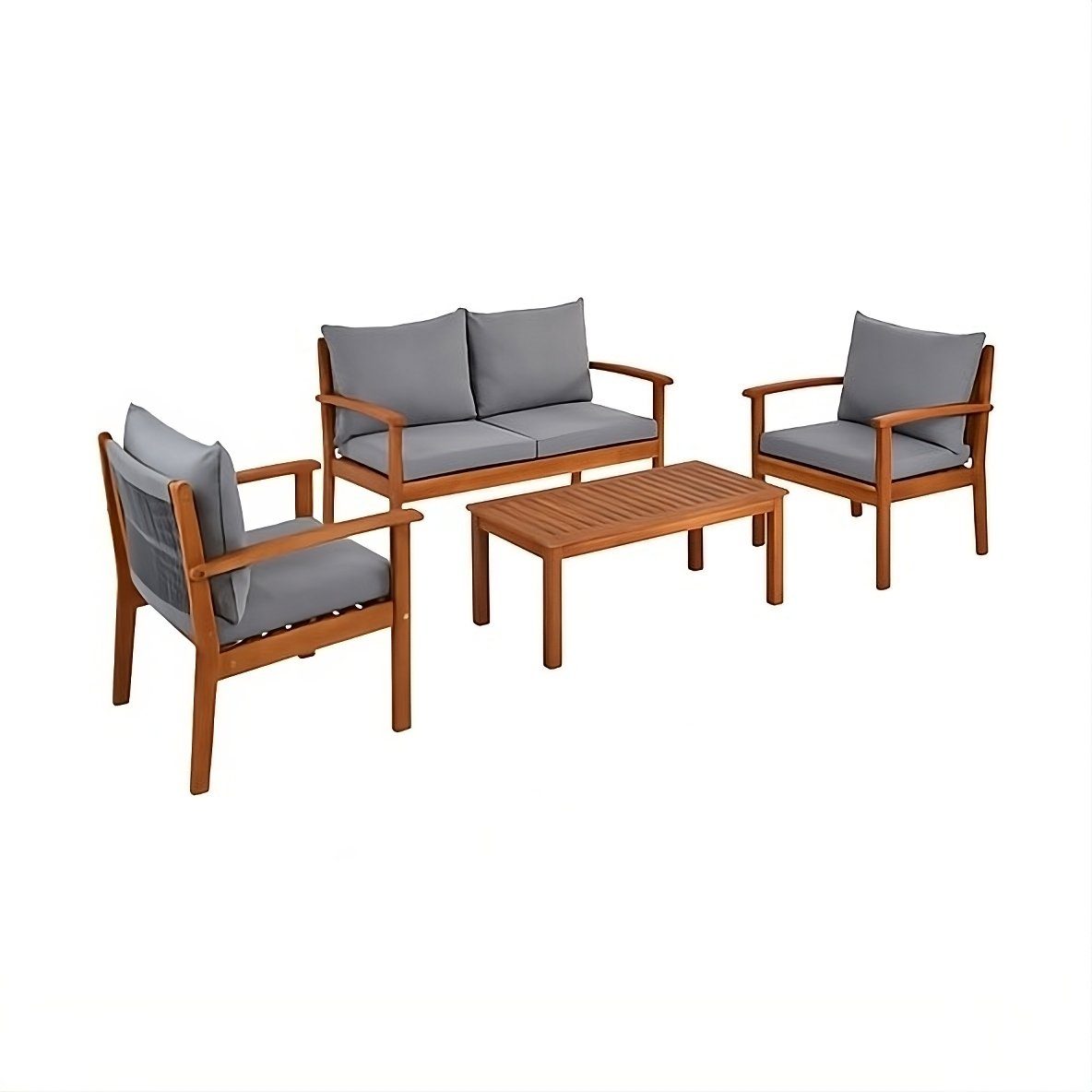 boho living® Gartenlounge-Set Comfort, bestehend aus: Sofa, zwei Sessel und  Kaffeetisch, inkl. Auflagen