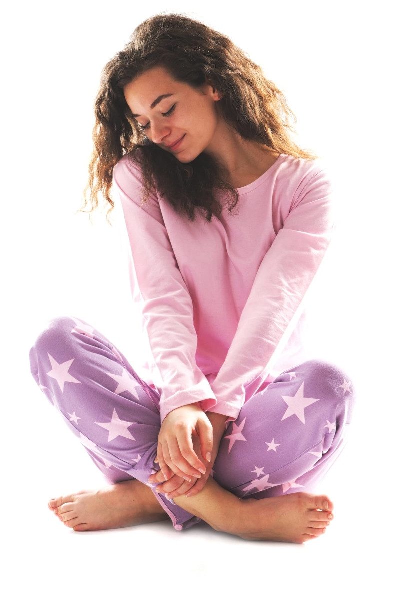 Consult-Tex Pyjama Damen Pyjama Schlafanzug SUN4 (Spar-Set, 2 tlg., 1 Set) aus reiner Baumwolle-Jersey – Bild 3 von 4