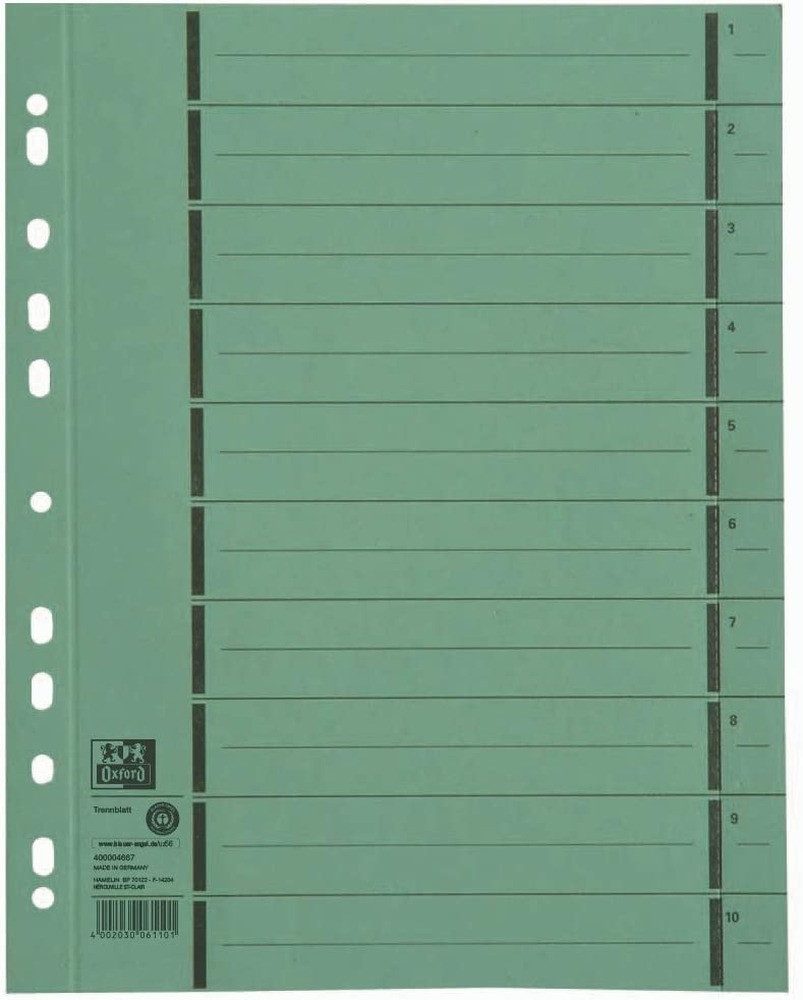 HAMELIN PAPERBRANDS Trennstreifen Oxford Trennblatt 400004667 DIN A4 250g
