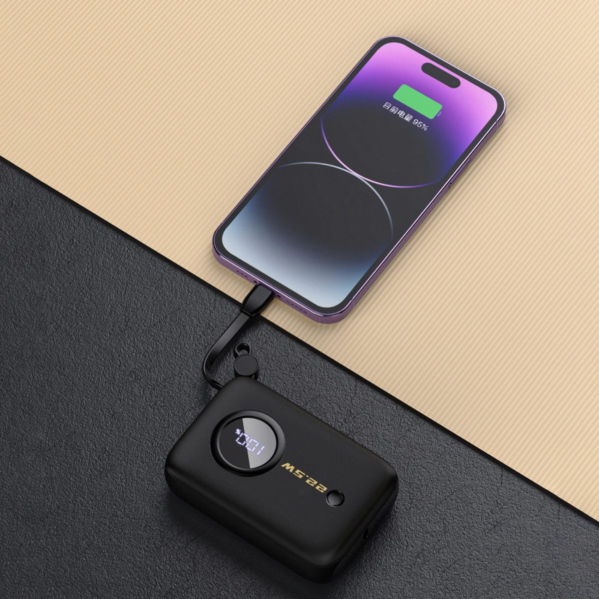 Dudao K14 Powerbank (5, 9, 12 V), Powerbank mit integrierten Kabeln und Schnellladen bis 22,5 W