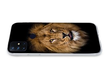 MuchoWow Handyhülle Löwe - Porträt - Schwarz - Tiere, Phone Case, Handyhülle OnePlus Nord N10 5G, Silikon, Schutzhülle